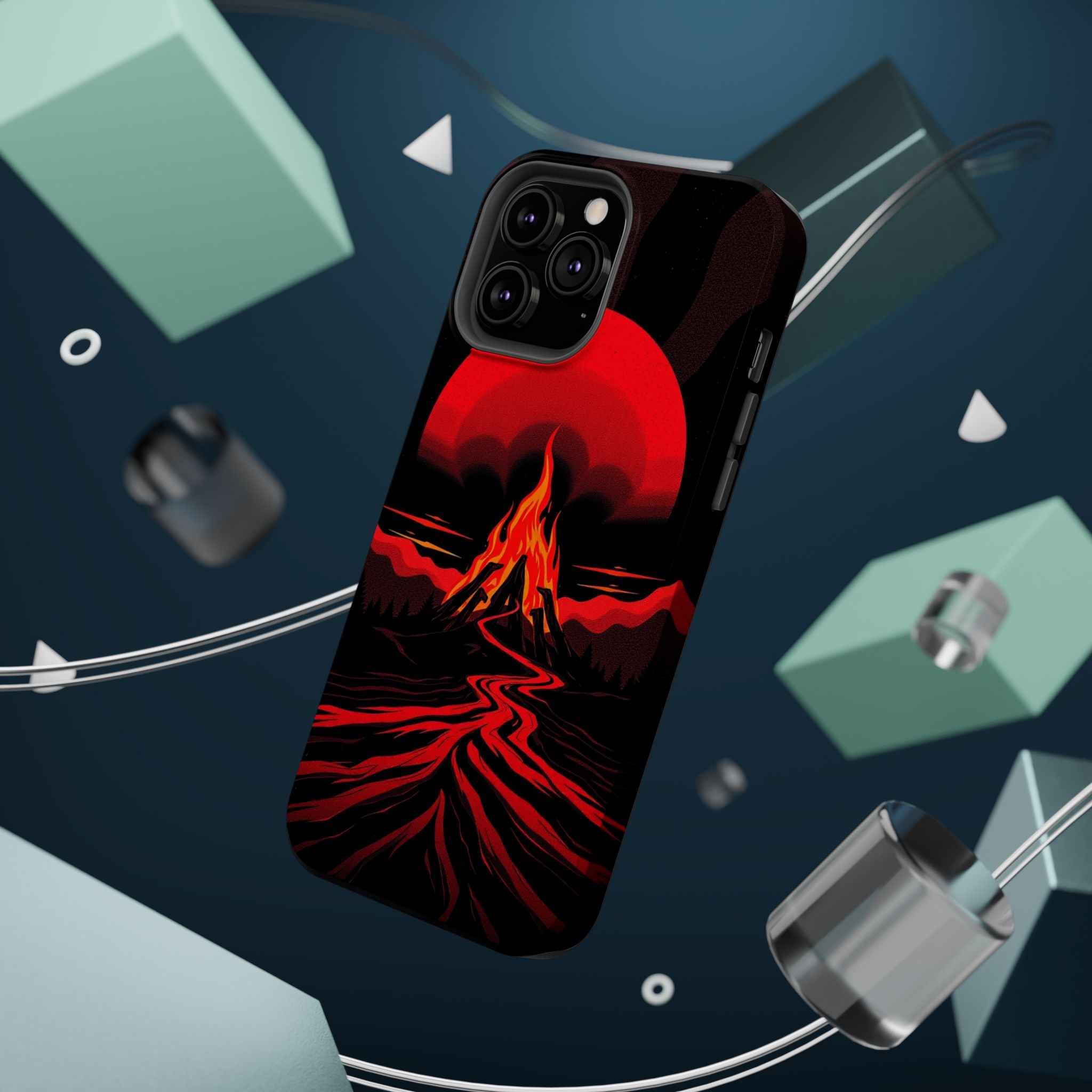 iPhone Black And Crimson Wildfire Glow Slim Everyday Designer Case · iPhone Case