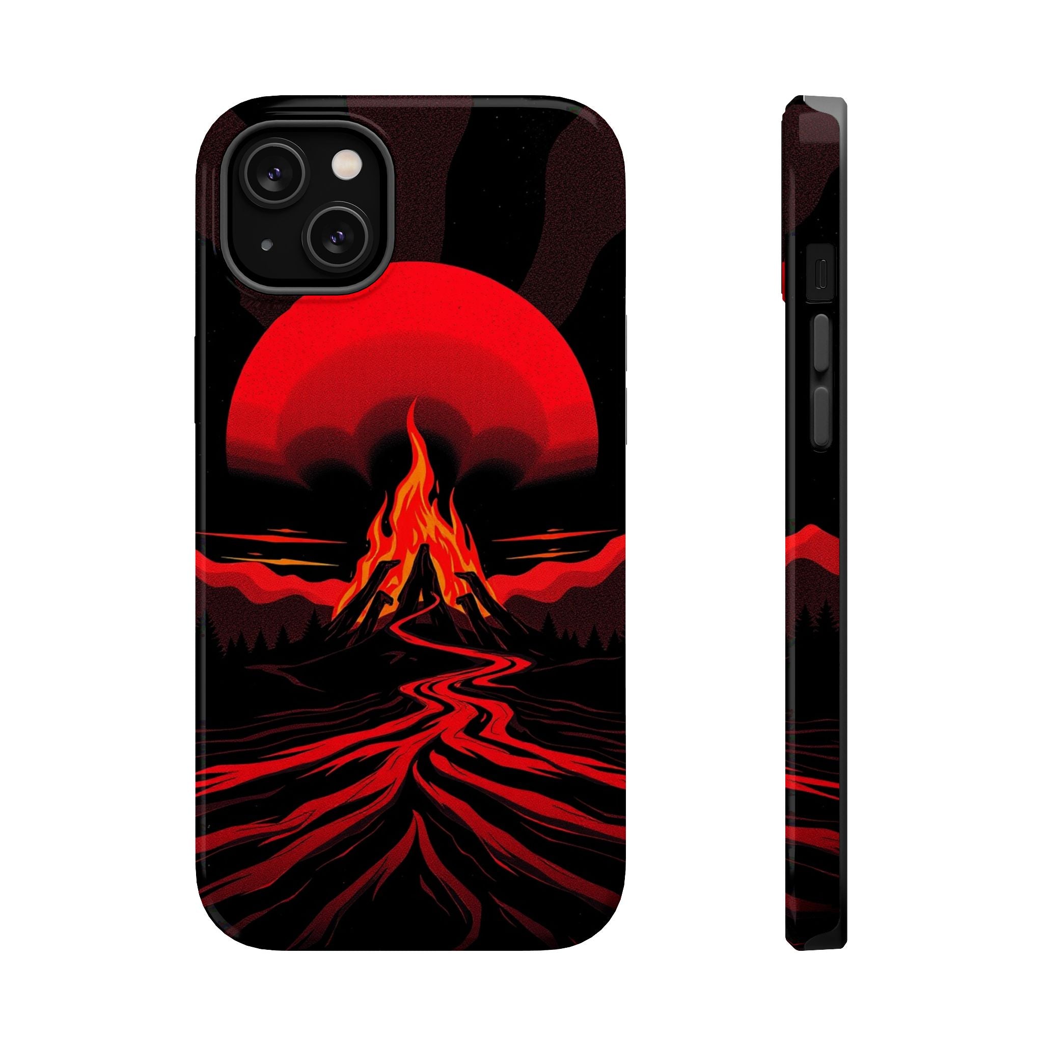 iPhone Black And Crimson Wildfire Glow Slim Everyday Designer Case · iPhone Case