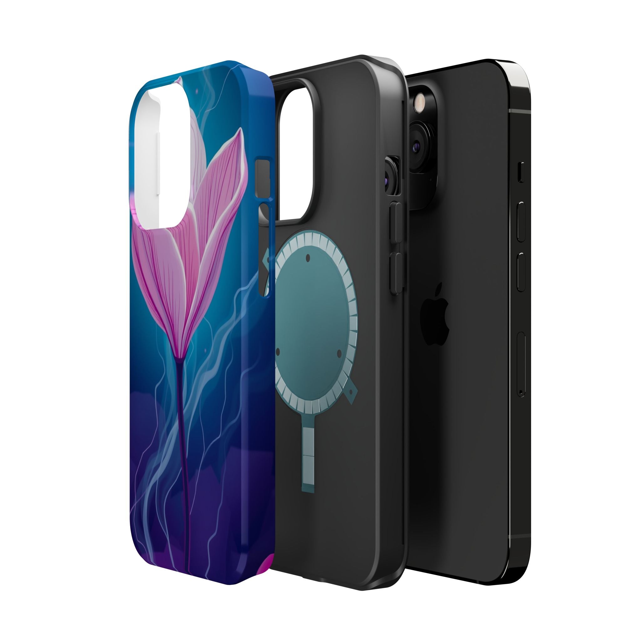 iPhone Cyan And Magenta Petal Storm Slim Everyday Designer Case · iPhone Case