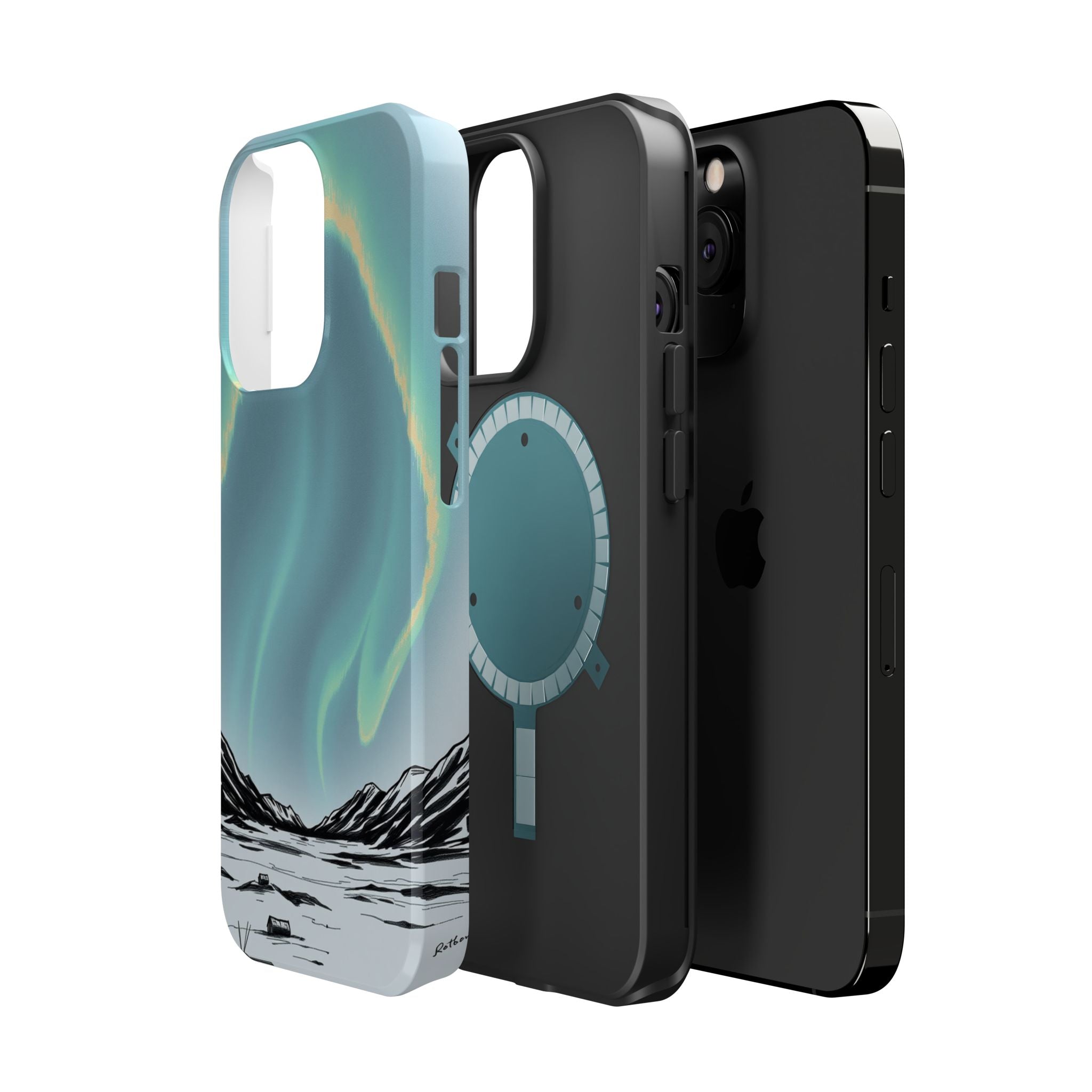 iPhone Charcoal And Copper Northern Lights Slim iPhone Everyday · iPhone Case
