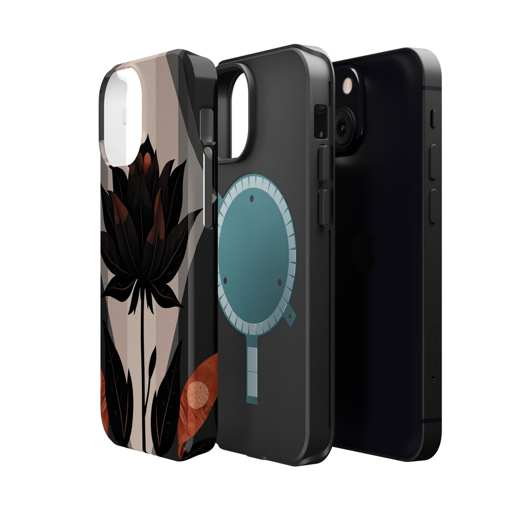 iPhone Charcoal And Copper Floral Silhouette Slim iPhone Everyday · iPhone Case