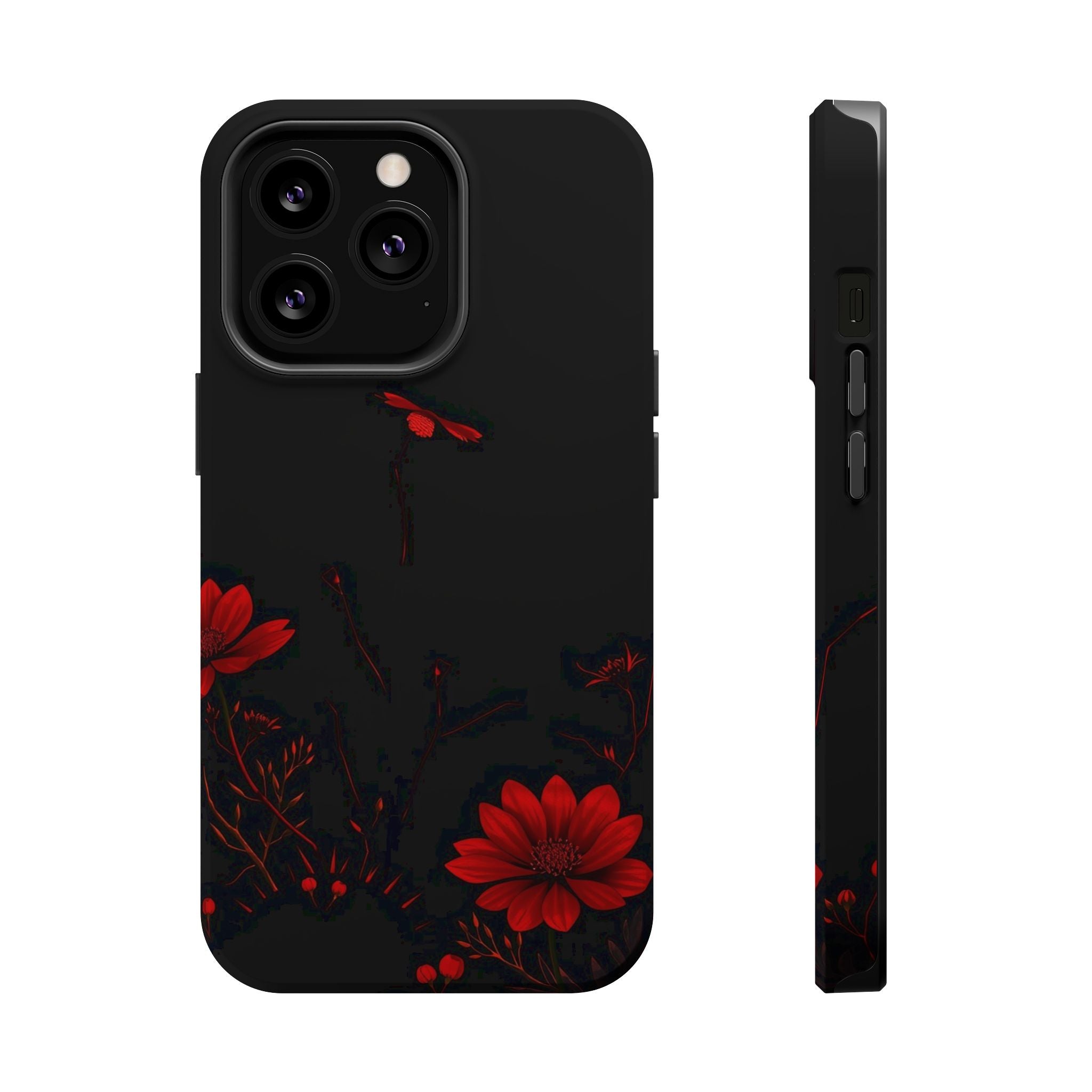 iPhone Black And Crimson Desert Flower Slim Everyday Designer Case · iPhone Case