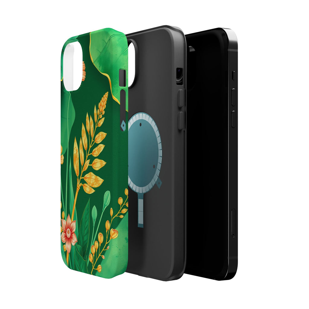 iPhone Emerald Green And Gold Botanical Illustration Ga Slim Snap Case · iPhone