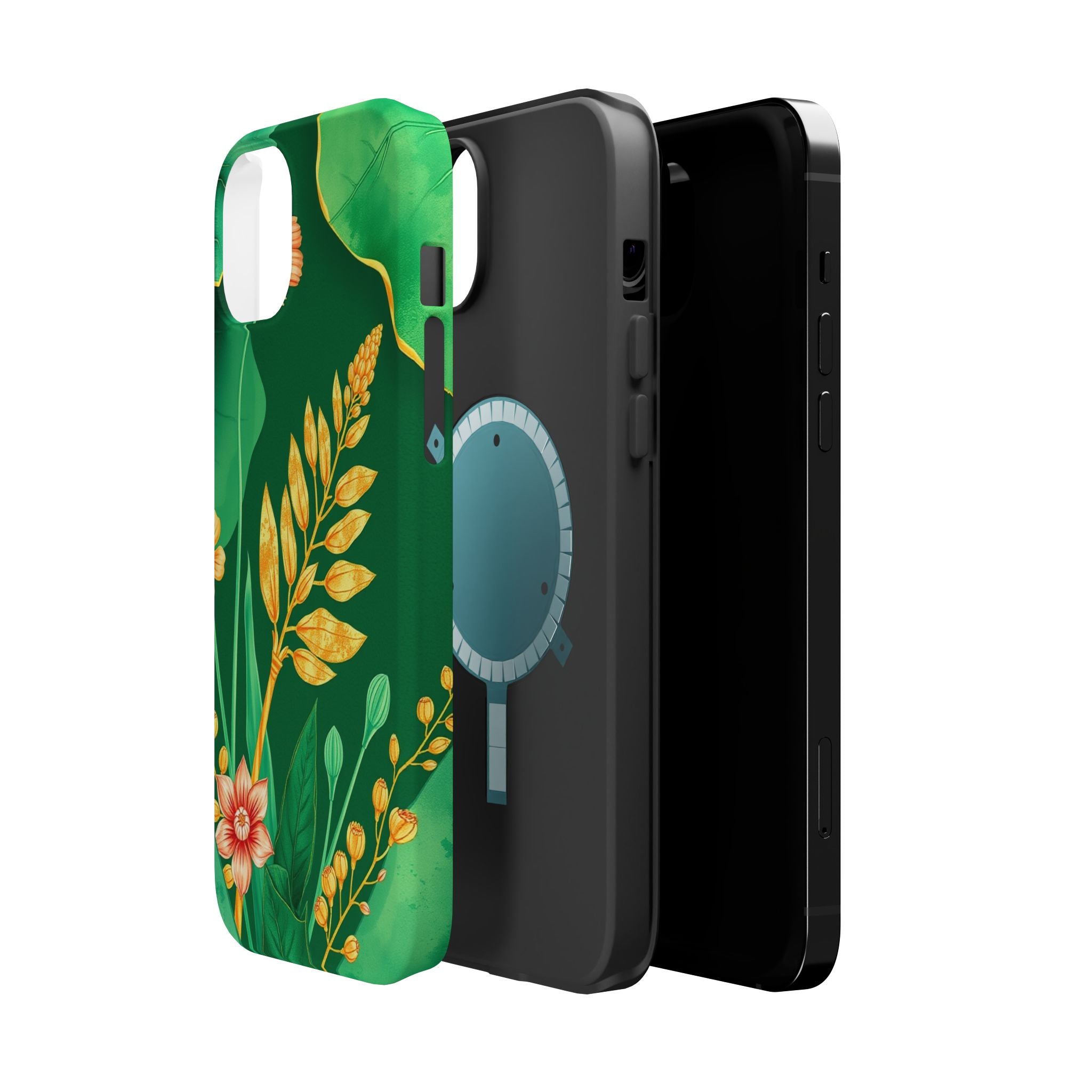iPhone Emerald Green And Gold Botanical Illustration Ga Slim Snap Case · iPhone