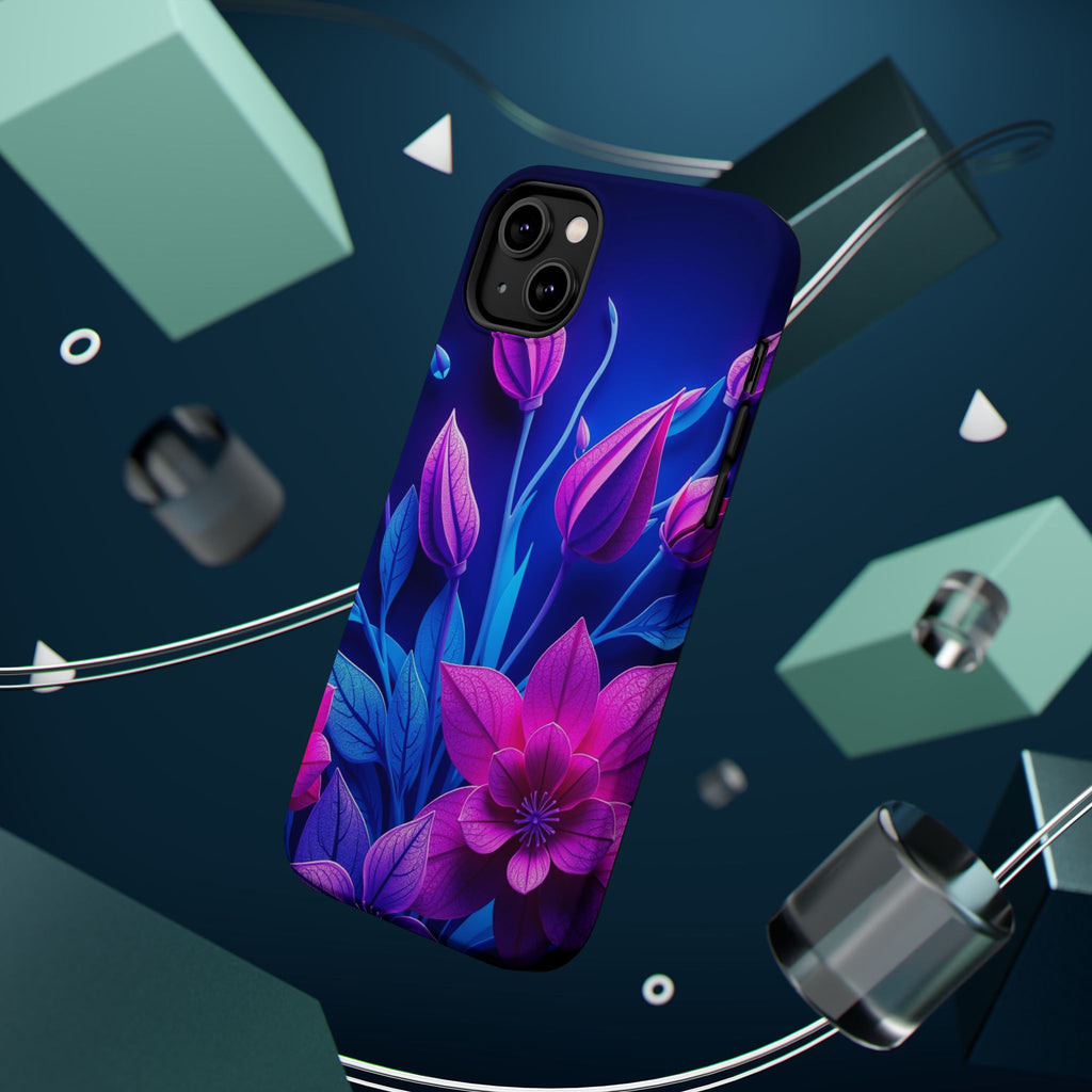 iPhone Neon Floral Paper Cut Art Bold Modern Everyday Snap Case · iPhone Case