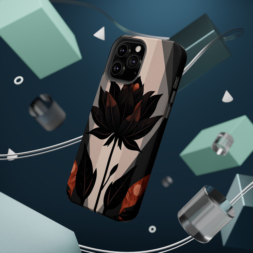 iPhone Charcoal And Copper Floral Silhouette Slim iPhone Everyday · iPhone Case