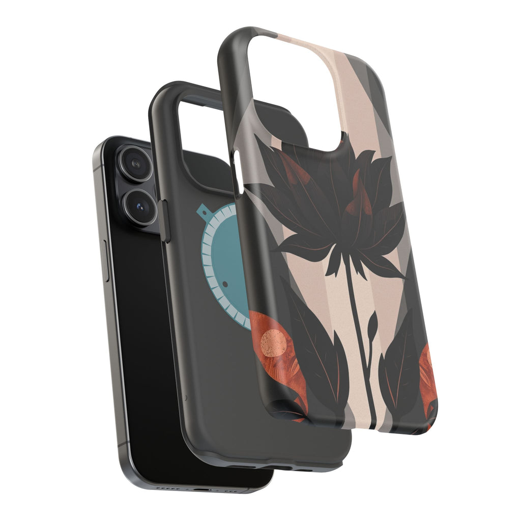 iPhone Charcoal And Copper Floral Silhouette Slim iPhone Everyday · iPhone Case