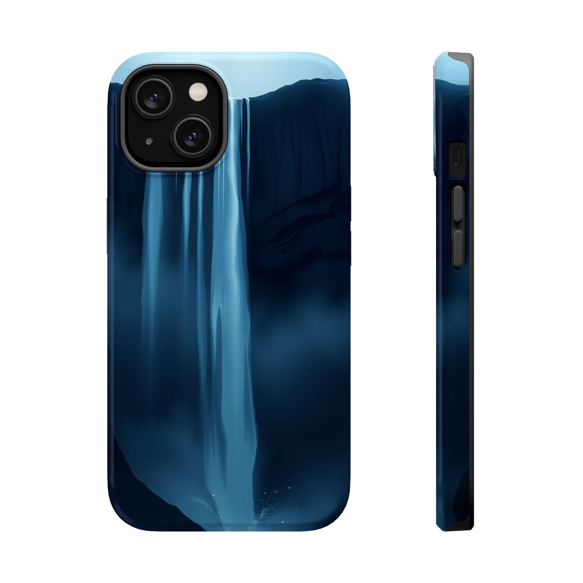 iPhone Midnight Blue And Silver Waterfall Mist Soft iPhone Finish · iPhone Case
