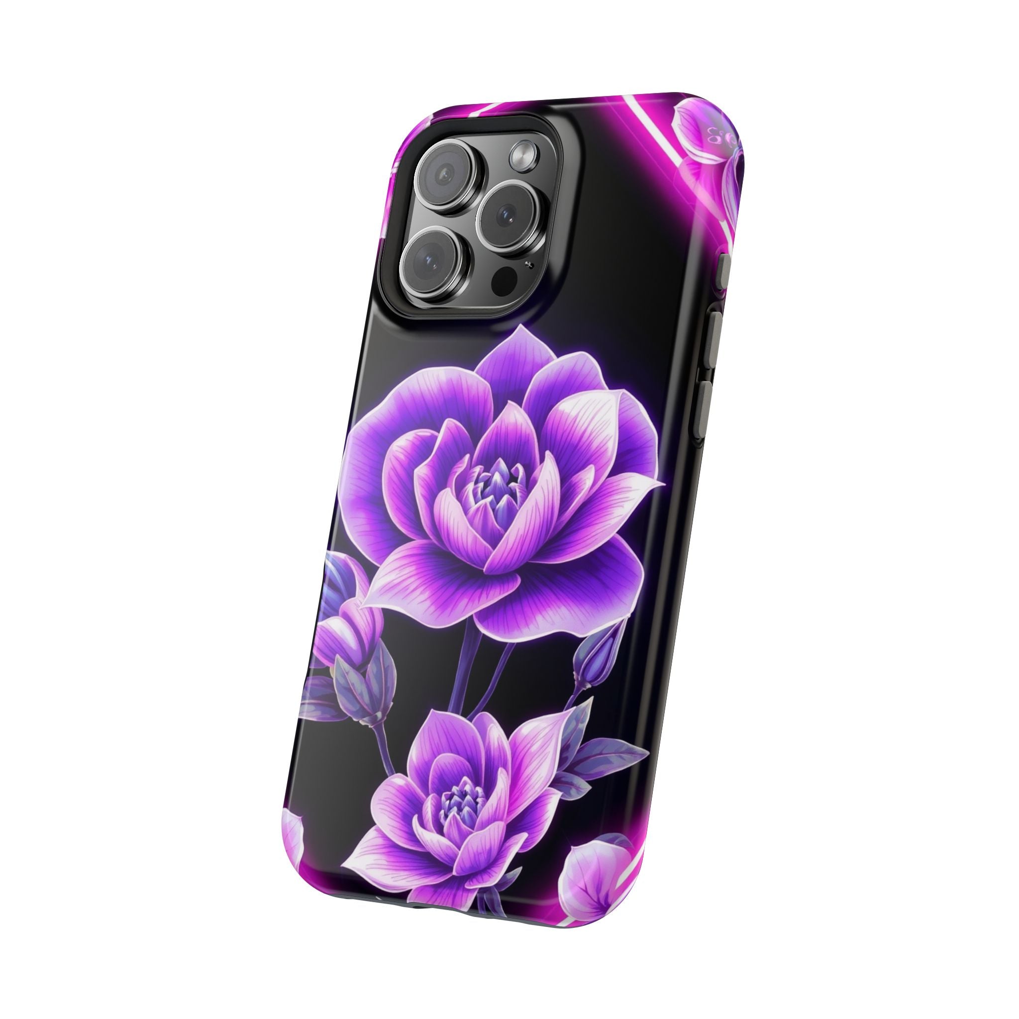 iPhone Floral Ombre Neon Cyberpunk Bold Modern Everyday Snap Case · iPhone Case
