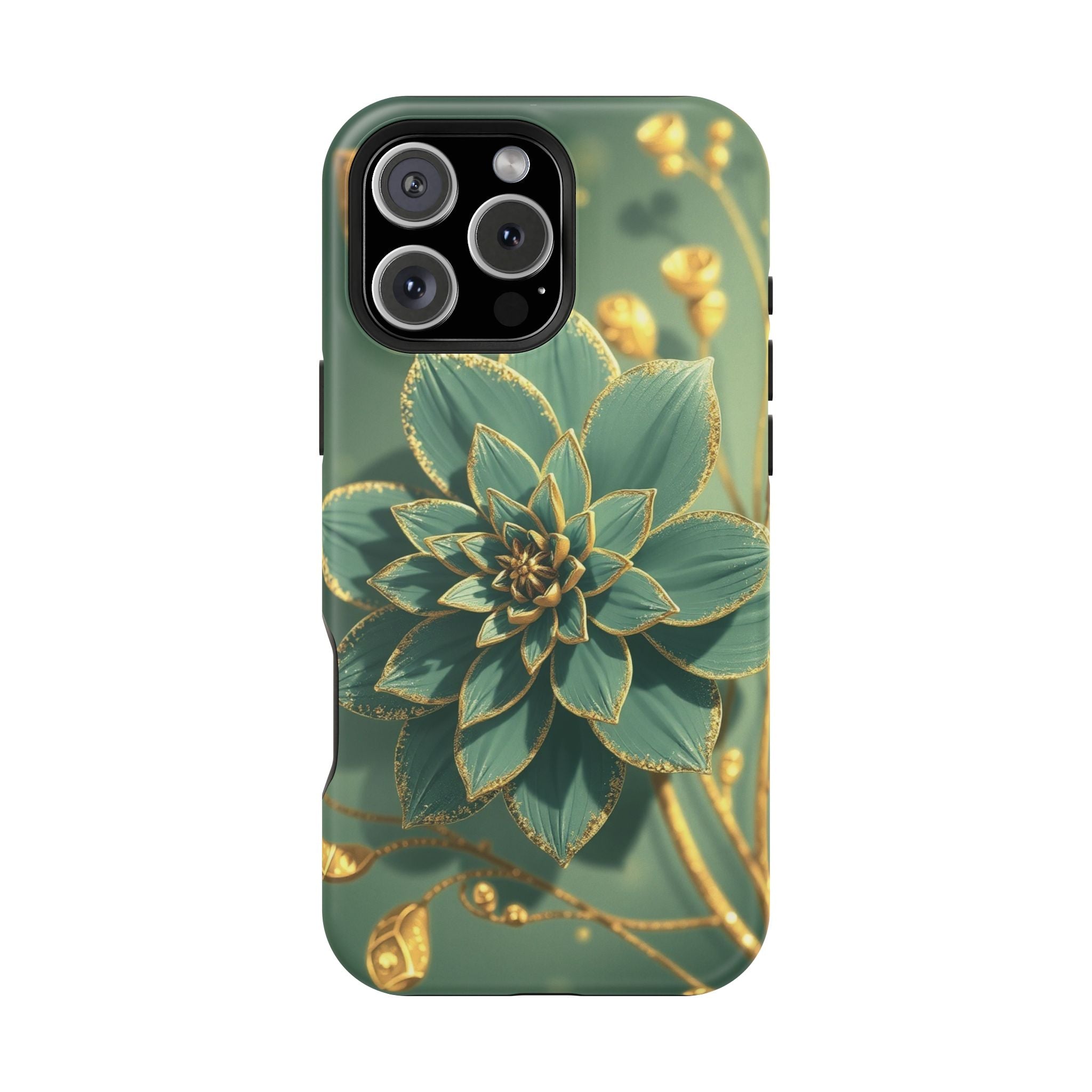 iPhone Floral Gold Foil Pixel Art -Bit Slim Everyday Designer Case · iPhone Case