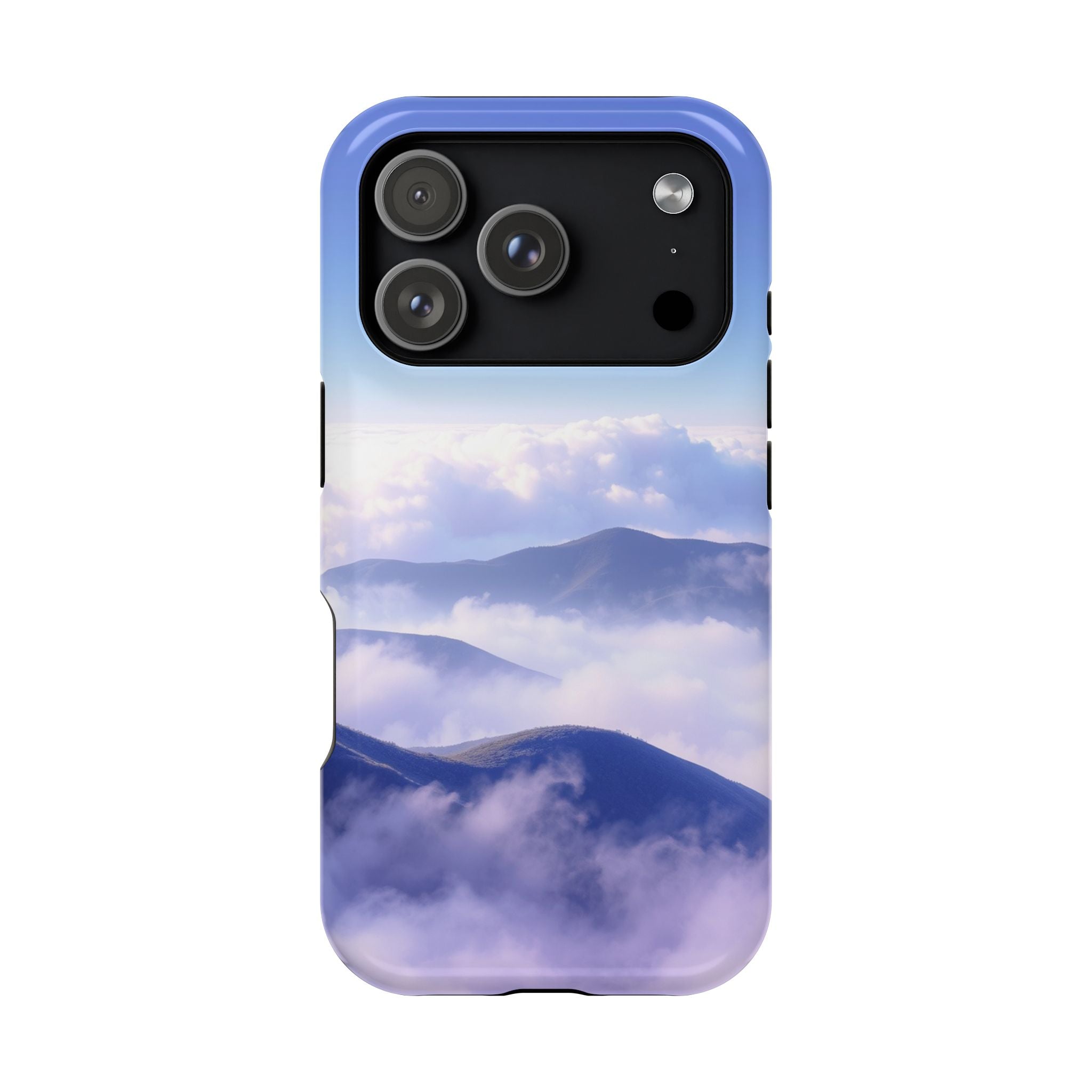 iPhone Dreamy Fog Rolling Over Hills Design Soft iPhone 20 Finish · iPhone Case