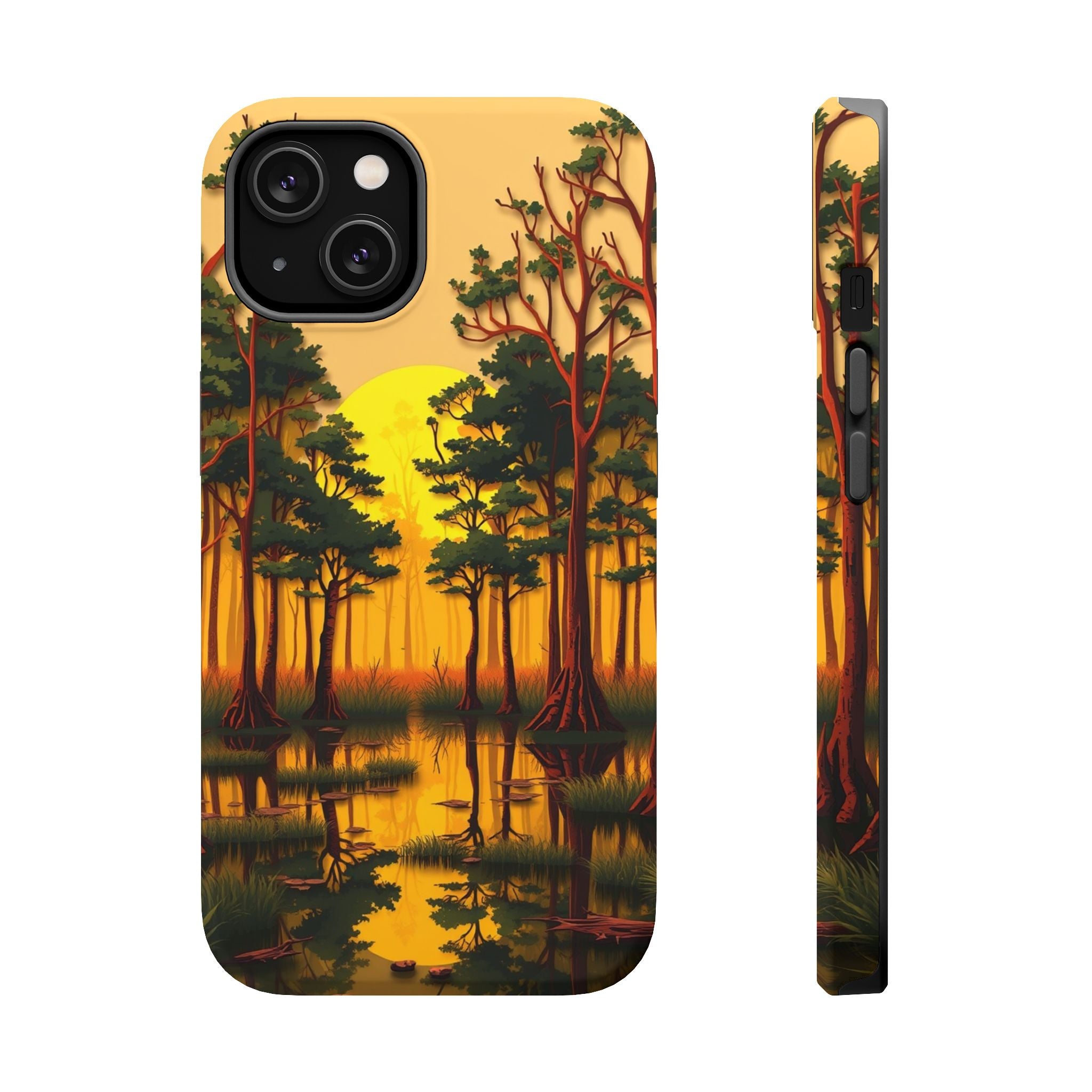 iPhone Earthy Cypress Swamp Design Bold Modern Everyday Snap Case · iPhone Case