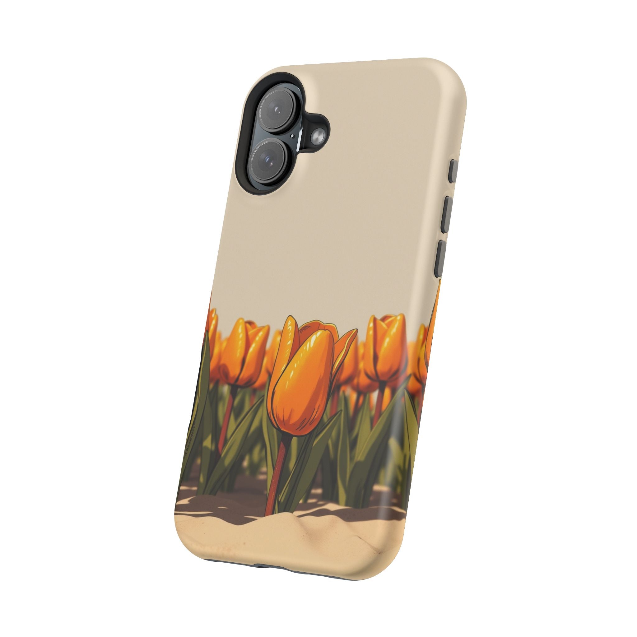 iPhone Burnt Orange And Sand Tulip Row Slim Everyday Designer Case · iPhone Case