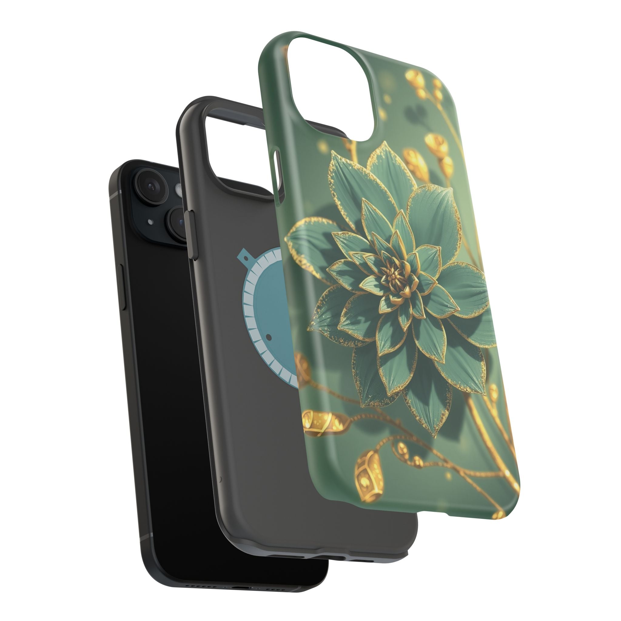 iPhone Floral Gold Foil Pixel Art -Bit Slim Everyday Designer Case · iPhone Case