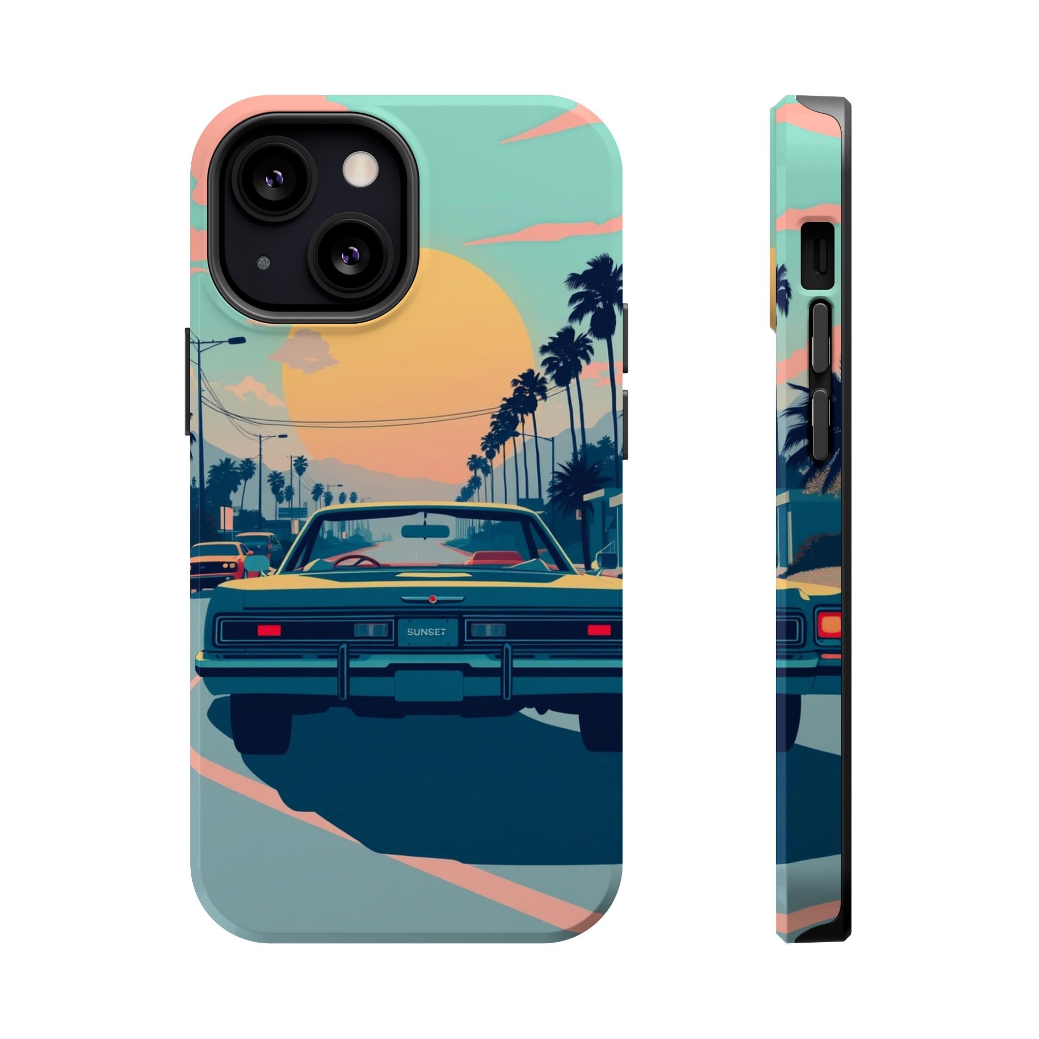 iPhone Sunset Drive 80s Pop Art Bold Slim Everyday Designer Case · iPhone Case
