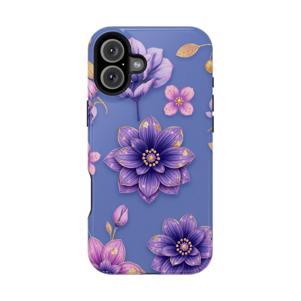 iPhone Indigo And Violet Floral Gold Foil Slim iPhone Everyday Designer · iPhone