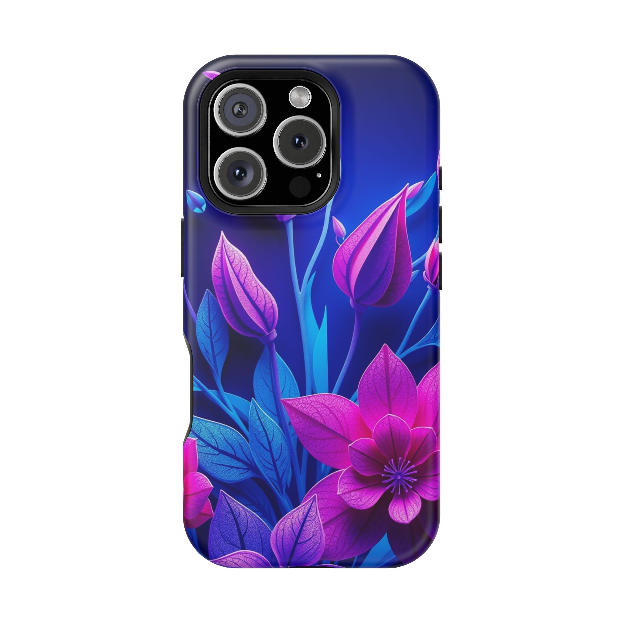 iPhone Neon Floral Paper Cut Art Bold Modern Everyday Snap Case · iPhone Case