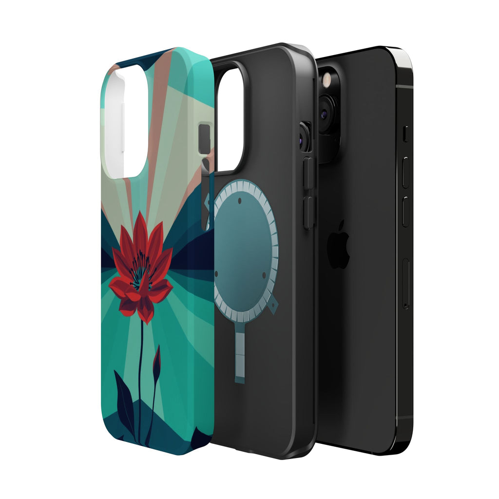 iPhone Teal And Coral Night Bloomer Slim Everyday Designer Case · iPhone Case