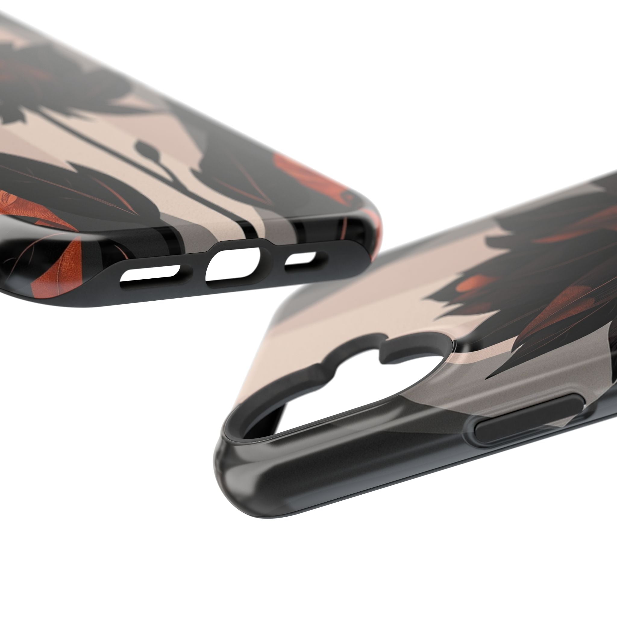iPhone Charcoal And Copper Floral Silhouette Slim iPhone Everyday · iPhone Case