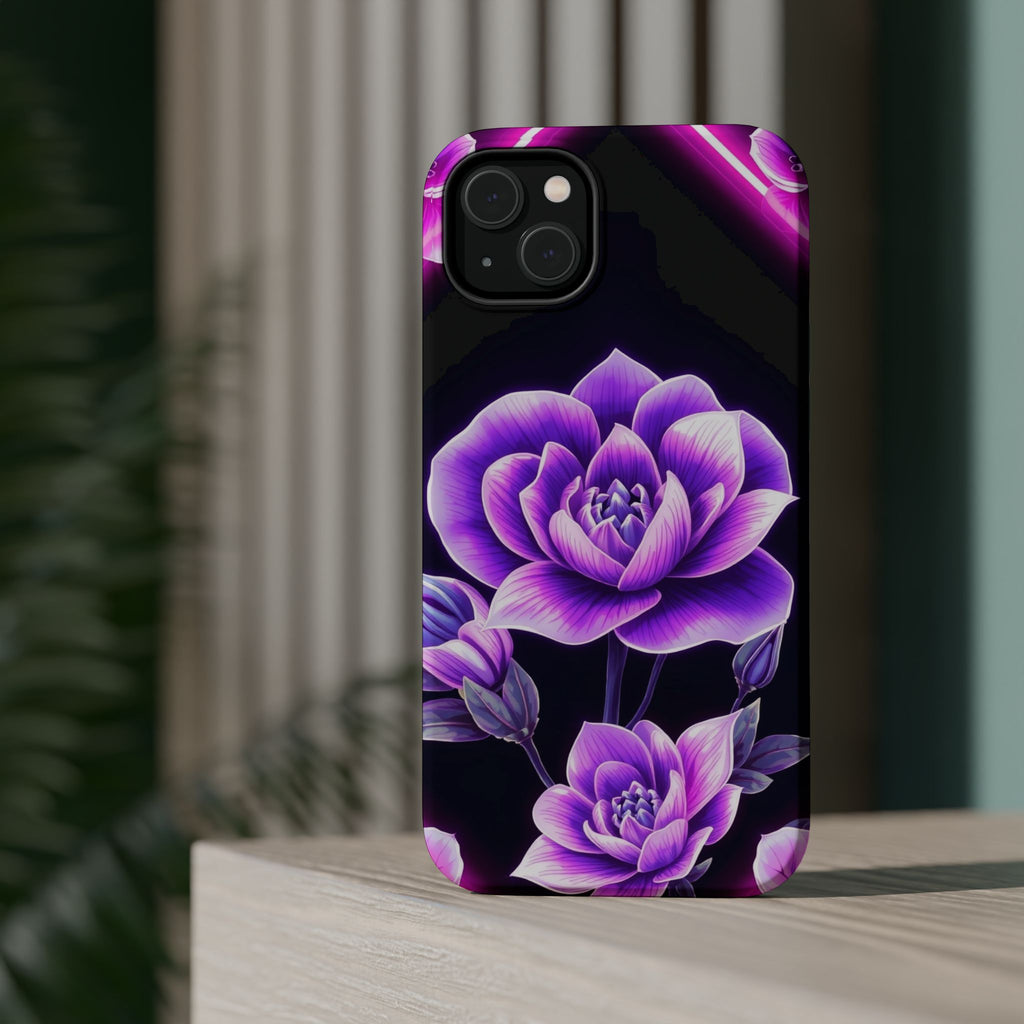 iPhone Floral Ombre Neon Cyberpunk Bold Modern Everyday Snap Case · iPhone Case