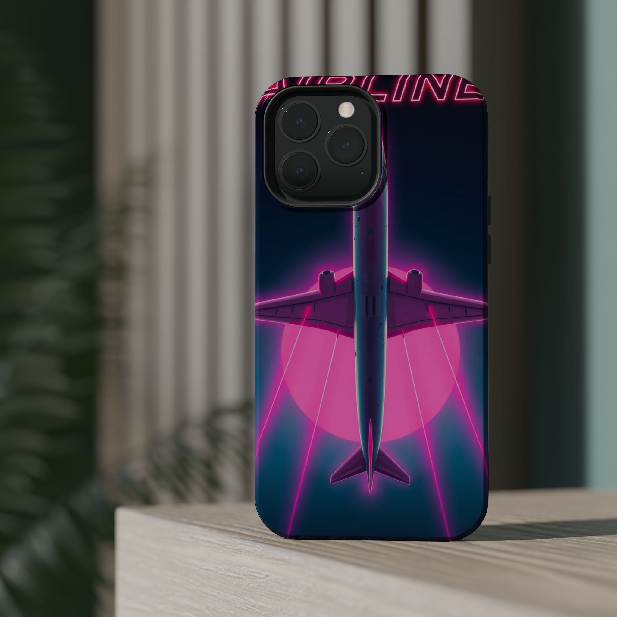 iPhone Cyan And Magenta Retro Airline Poster Slim Everyday Designer Case · iPhon