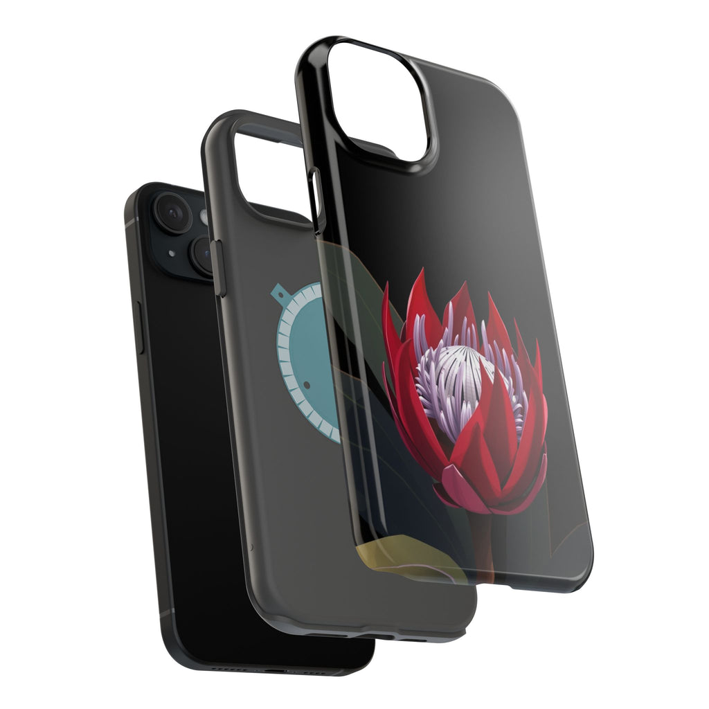 iPhone Black And Crimson Protea Bold Slim Everyday Designer Case · iPhone Case