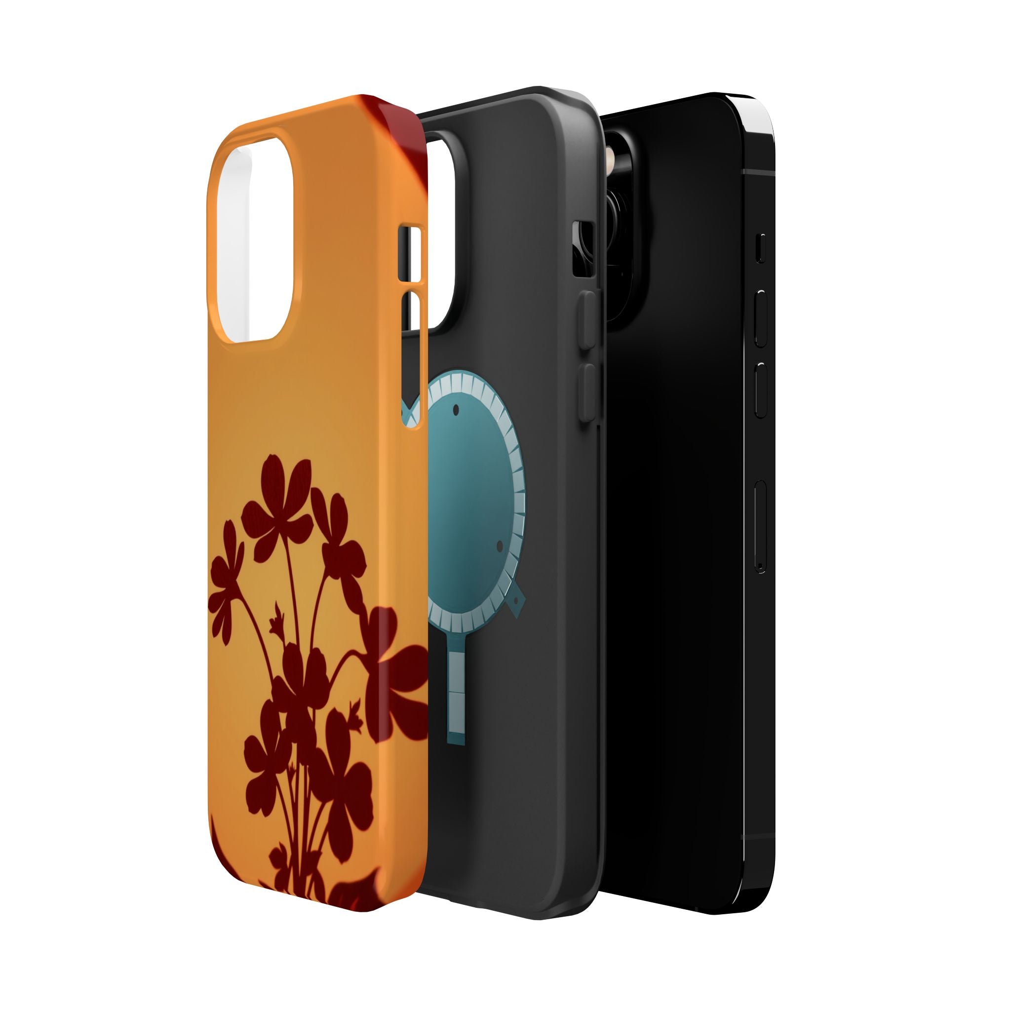 iPhone Floral Silhouette Electric Art Slim Everyday Designer Case · iPhone Case