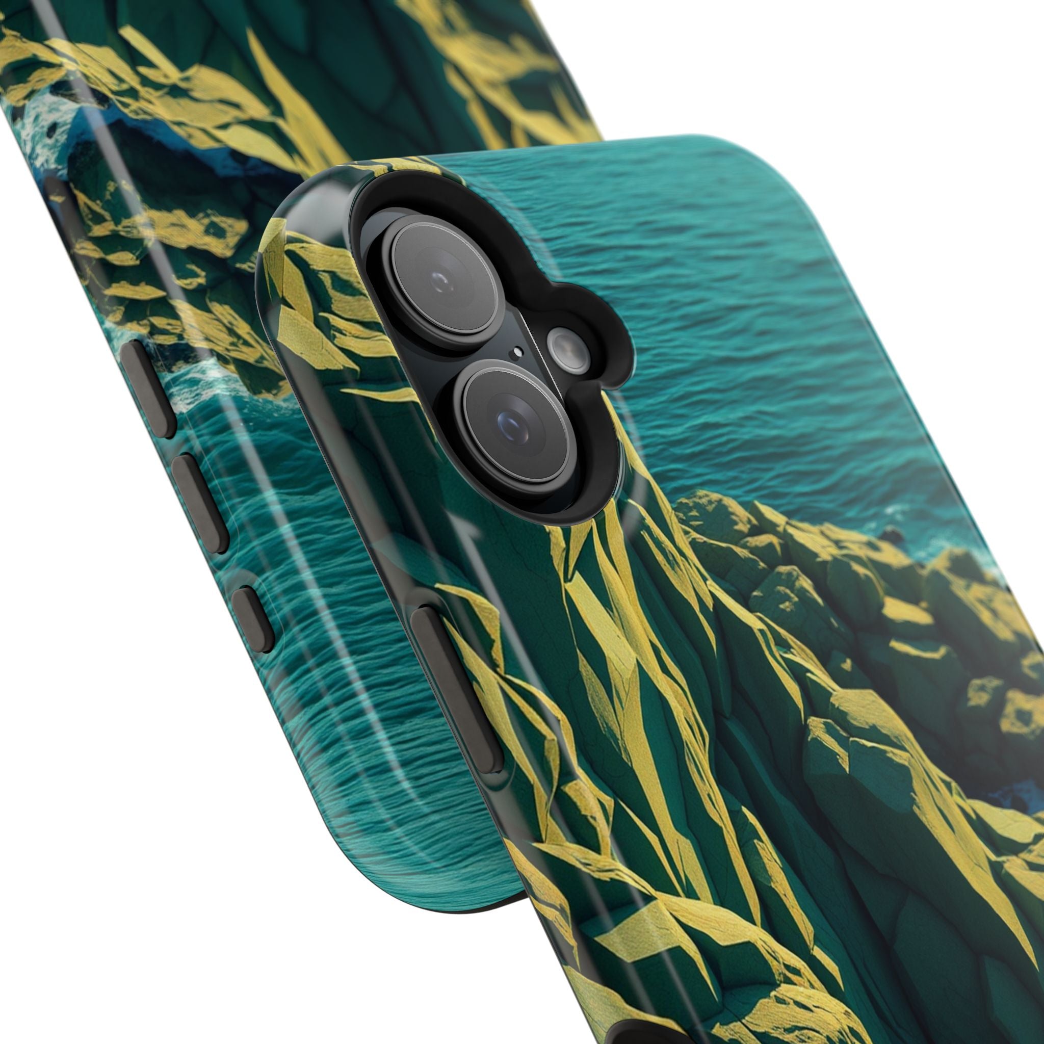 iPhone Emerald Green And Gold Rocky Coastline Slim iPhone Everyday · iPhone Case