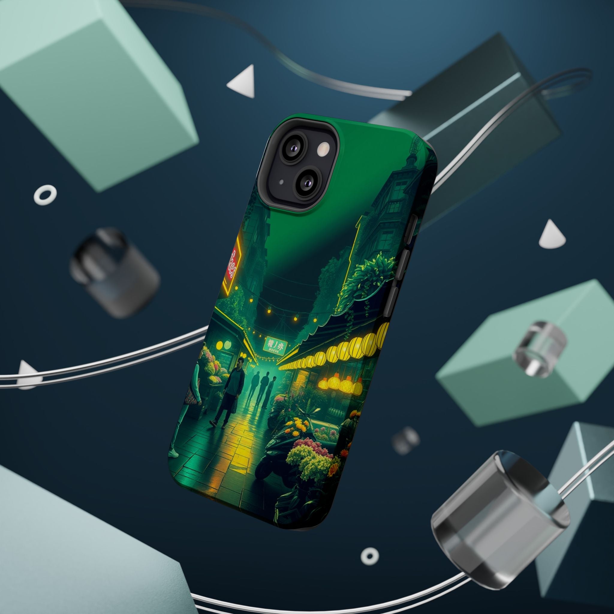 iPhone Flower Market Neon Cyberpunk Slim Everyday Designer Case · iPhone Case