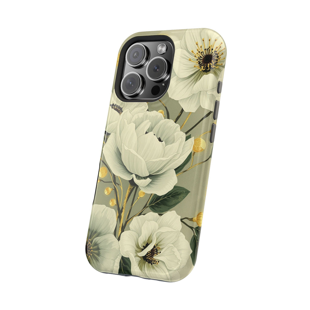 iPhone Sage And Ivory Floral Ink Wash Slim Everyday iPhone 14 Designer · iPhone