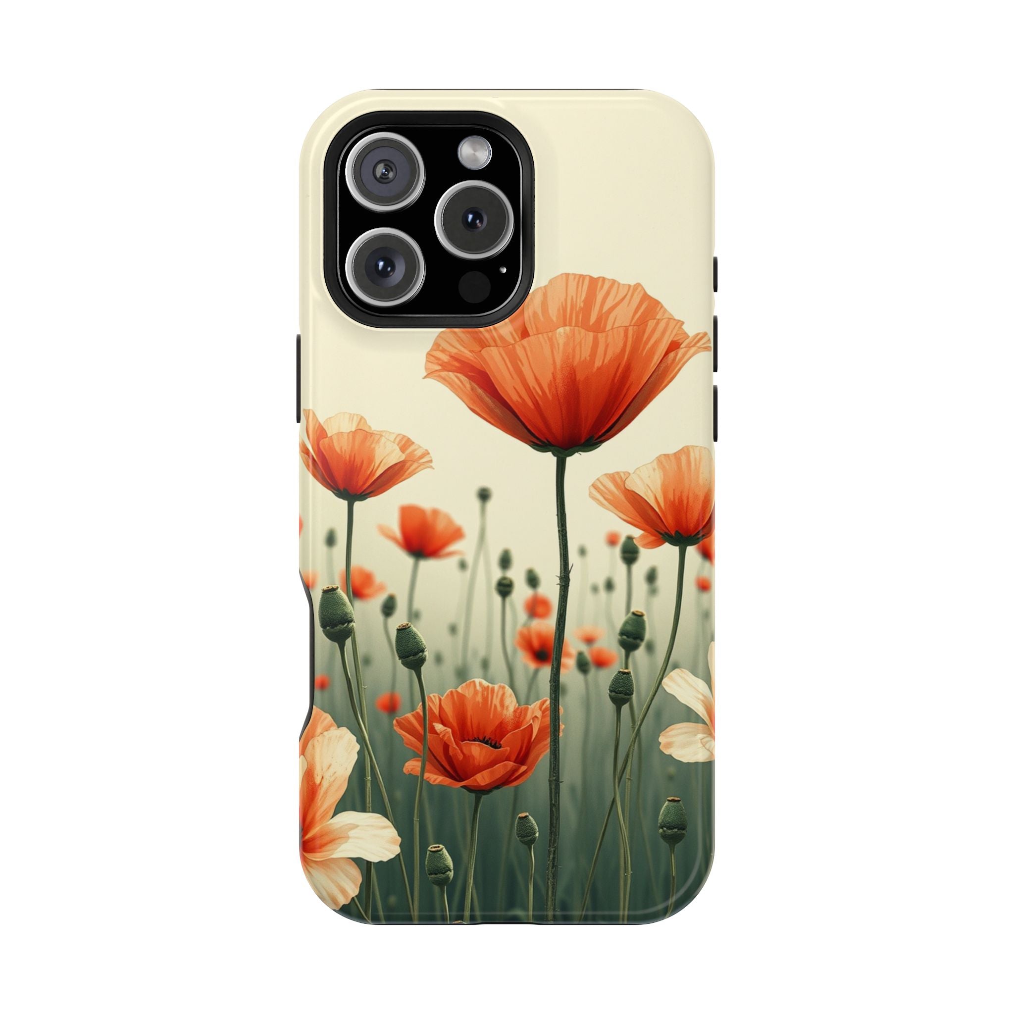 iPhone Sage And Ivory Poppy Field Bold Modern Everyday Snap Case · iPhone Case