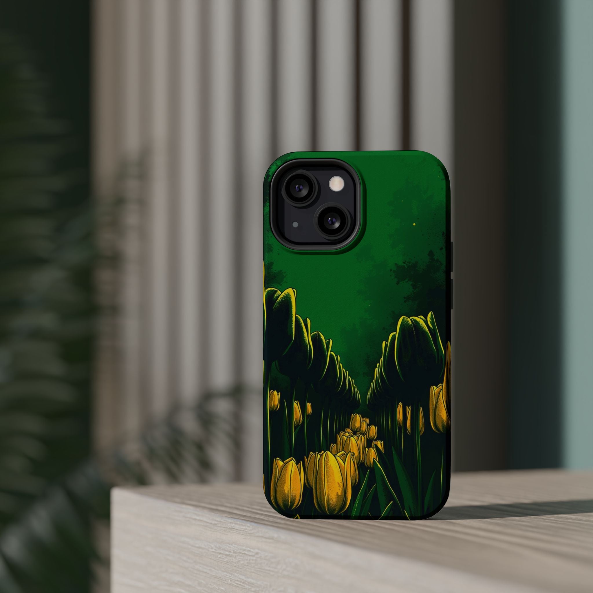 iPhone Tulip Row Emerald Green And Gold Slim Snap Case · iPhone Case
