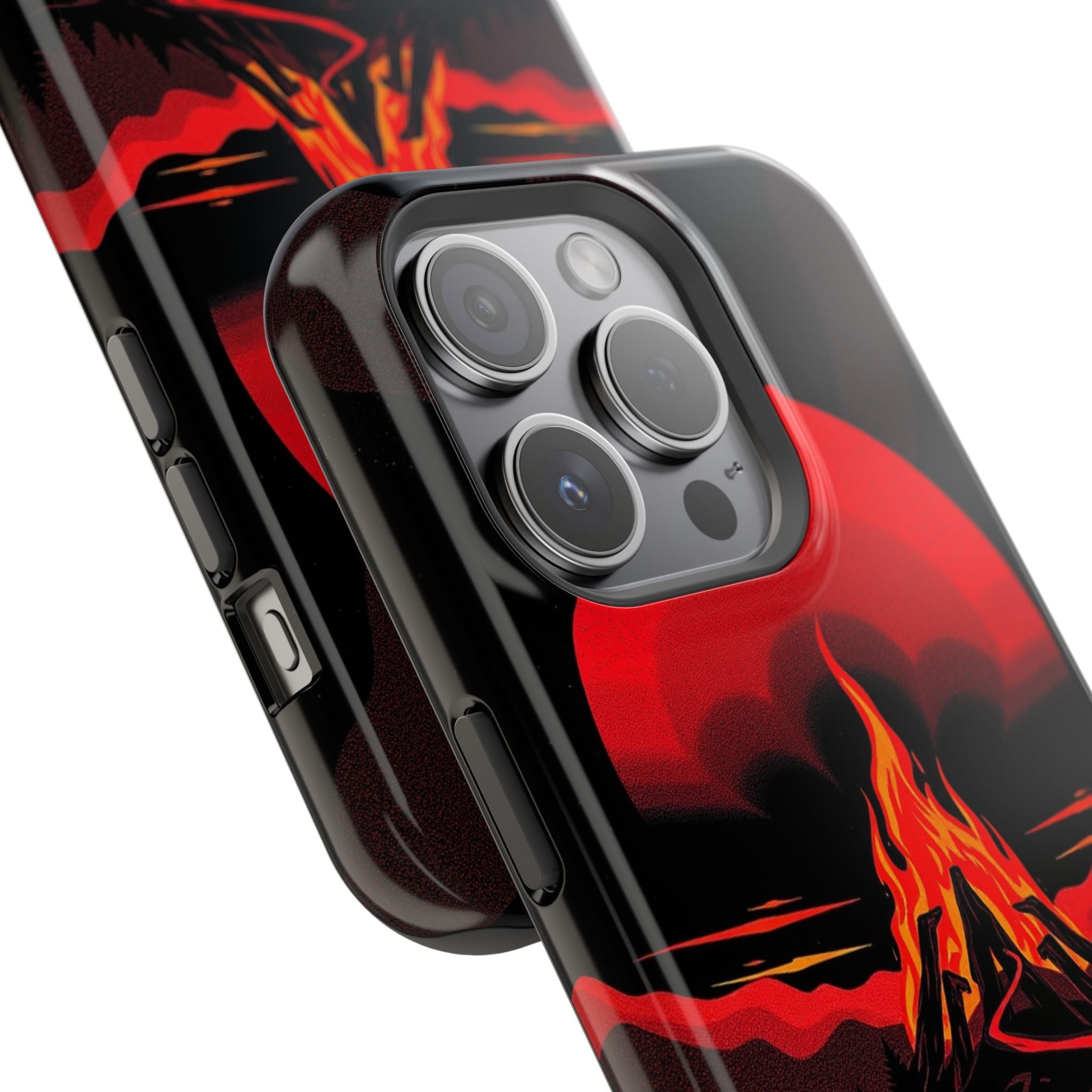 iPhone Black And Crimson Wildfire Glow Slim Everyday Designer Case · iPhone Case
