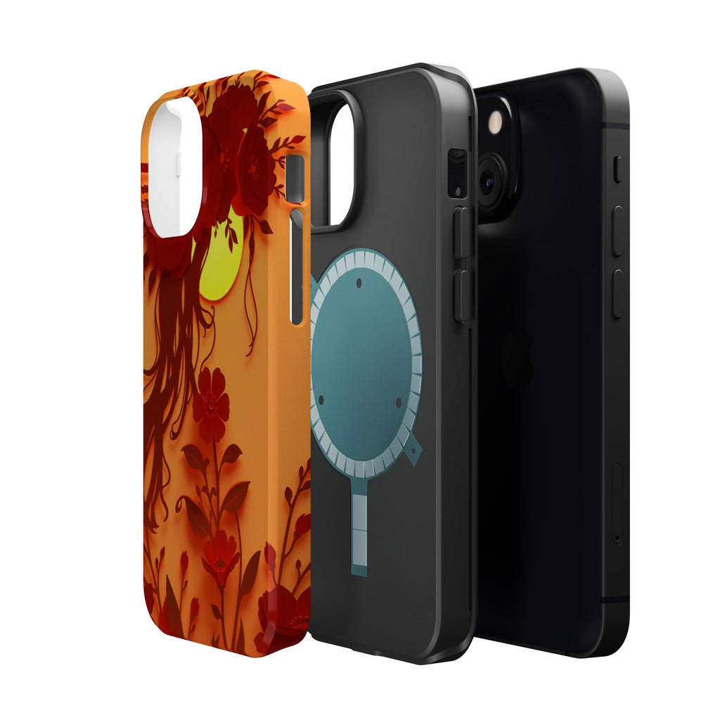 iPhone Sunset Amber And Peach Floral Crown Slim iPhone Everyday · iPhone Case