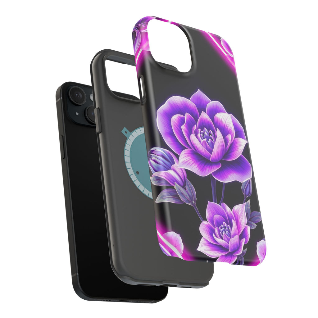 iPhone Floral Ombre Neon Cyberpunk Bold Modern Everyday Snap Case · iPhone Case