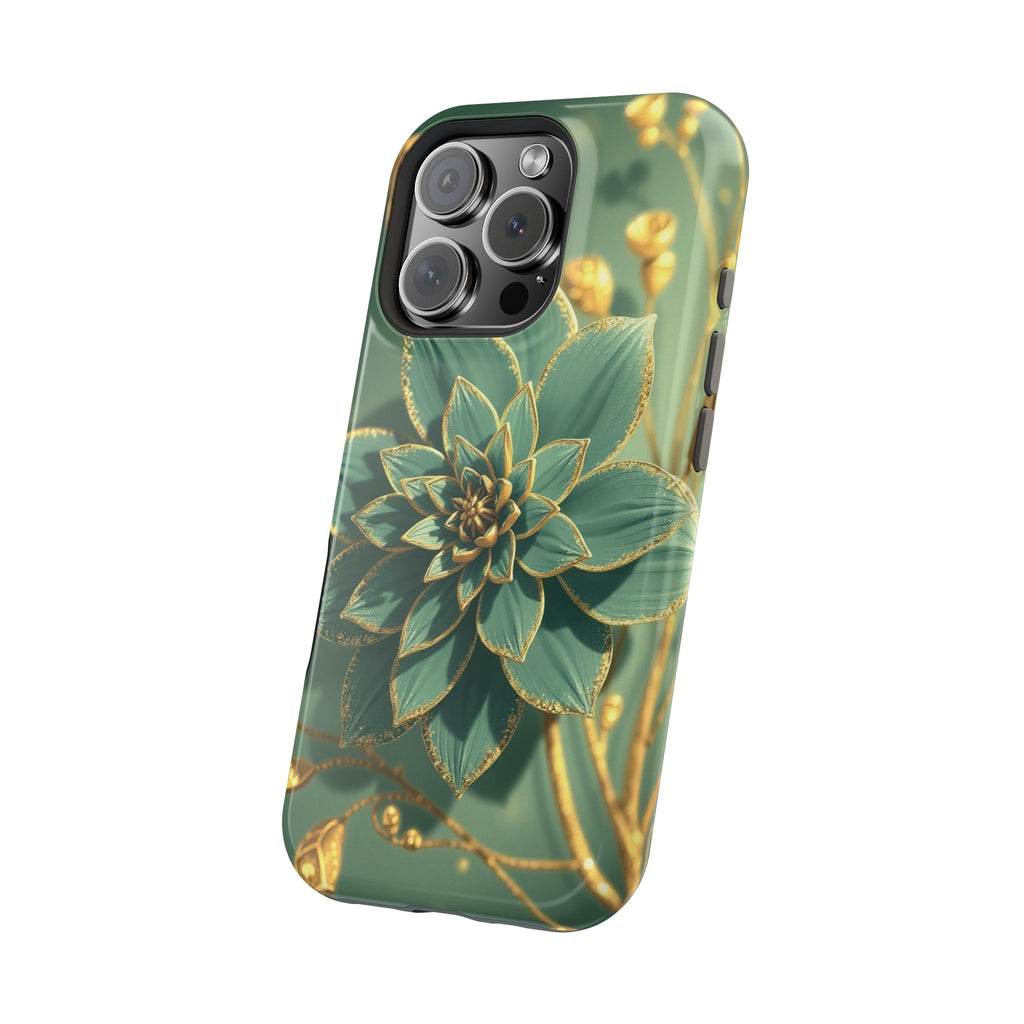 iPhone Floral Gold Foil Pixel Art -Bit Slim Everyday Designer Case · iPhone Case