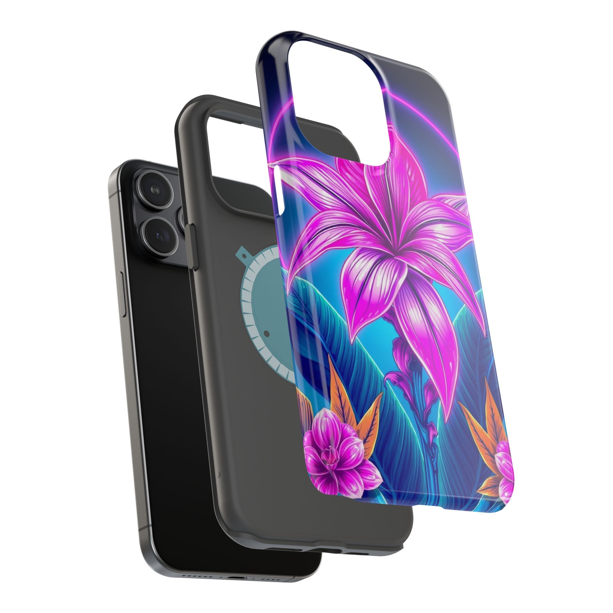iPhone Tropical Bloom Neon Cyberpunk Slim Everyday Designer Case · iPhone Case