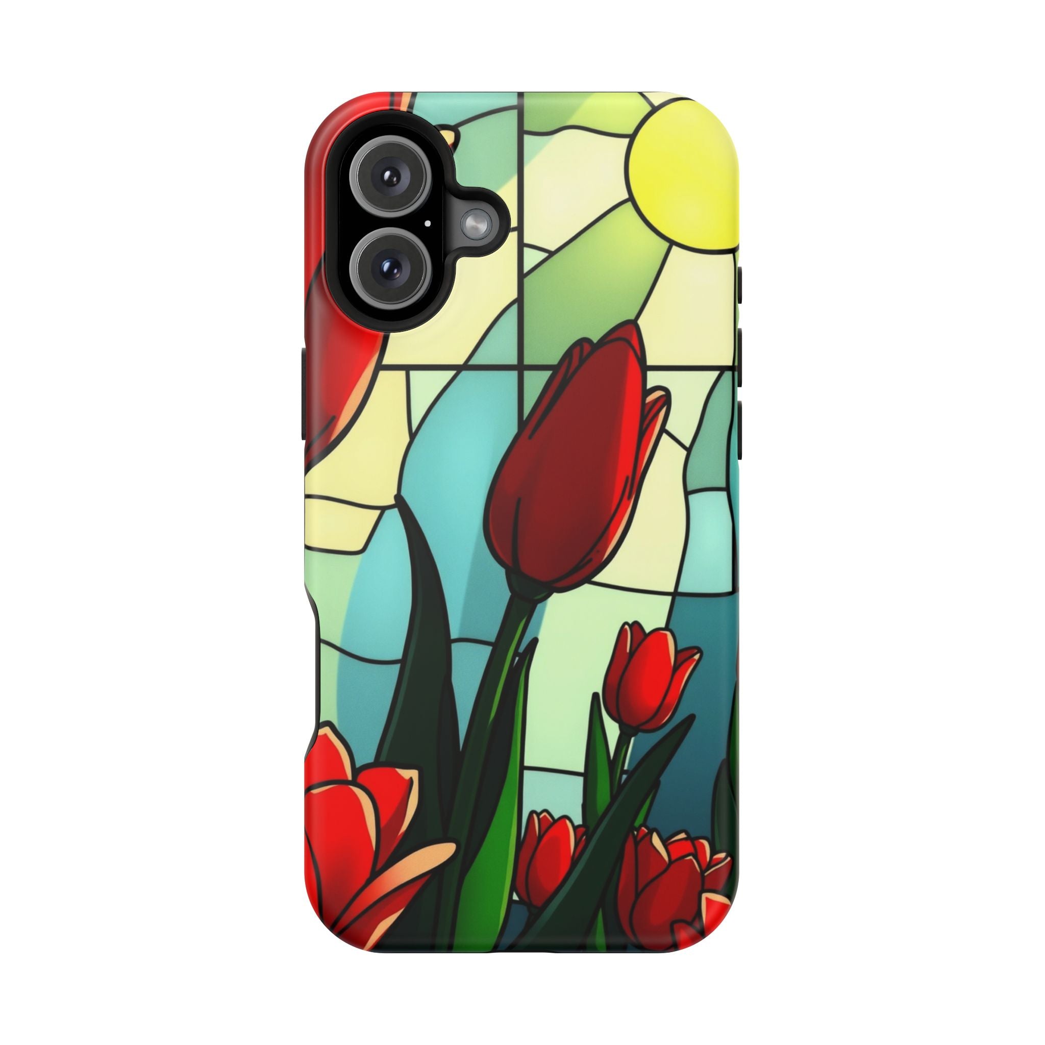 iPhone Tulip Row Stained Glass Slim Everyday Designer Case · iPhone Case