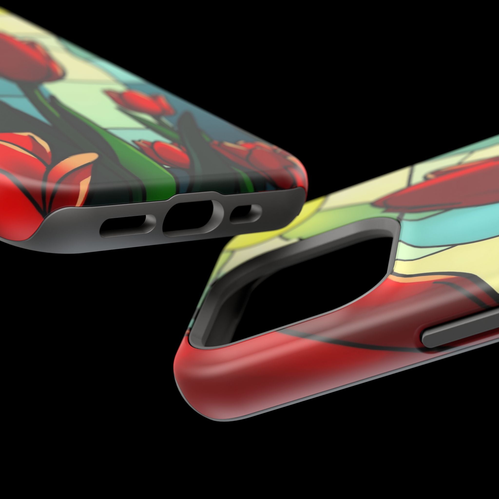 iPhone Tulip Row Stained Glass Slim Everyday Designer Case · iPhone Case
