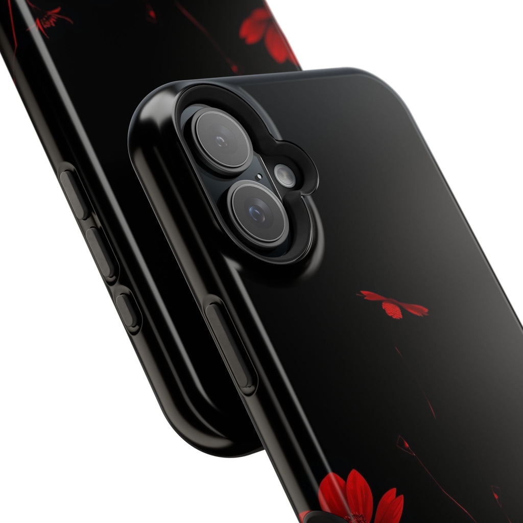 iPhone Black And Crimson Desert Flower Slim Everyday Designer Case · iPhone Case
