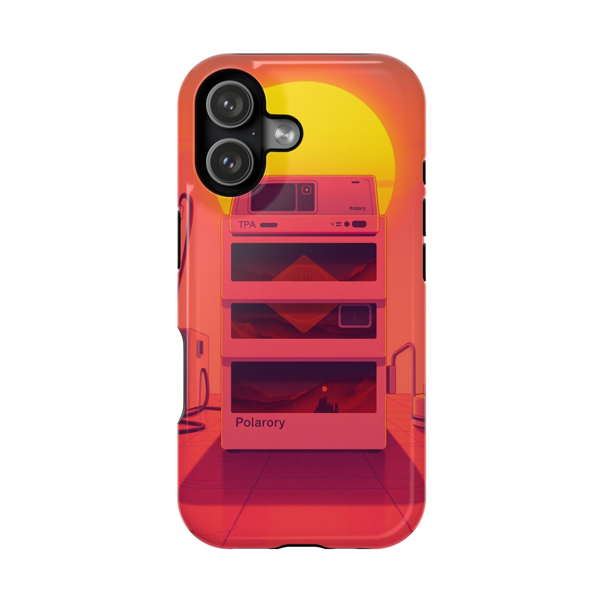 iPhone Polaroid Stack Memory Neon Cyberpunk Slim Everyday Designer Case · iPhone