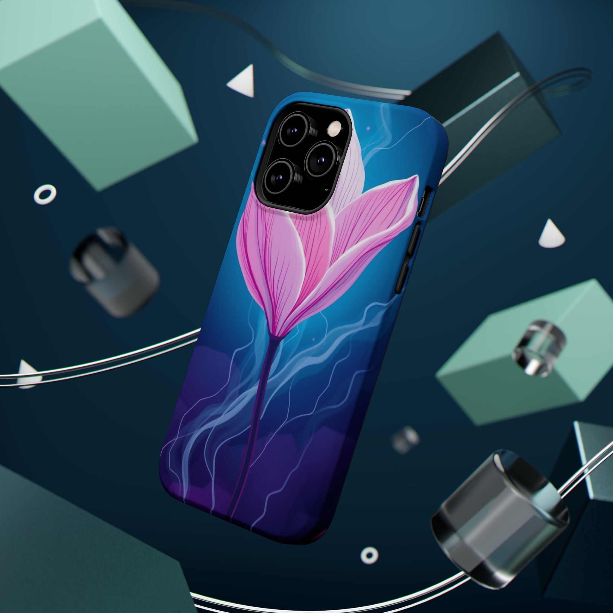 iPhone Cyan And Magenta Petal Storm Slim Everyday Designer Case · iPhone Case