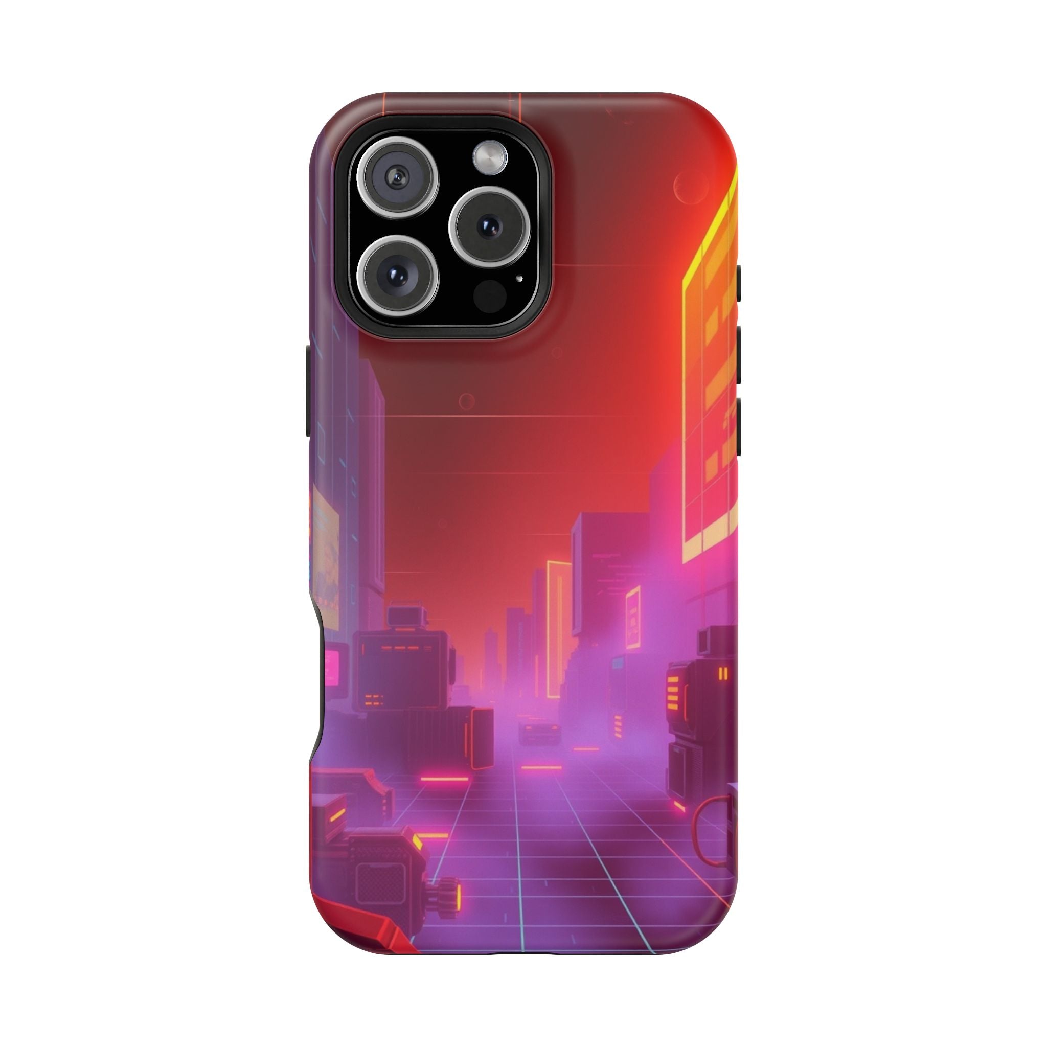 iPhone Dreamy 80s Grid Synthwave Design Slim Everyday Designer Case · iPhone Cas
