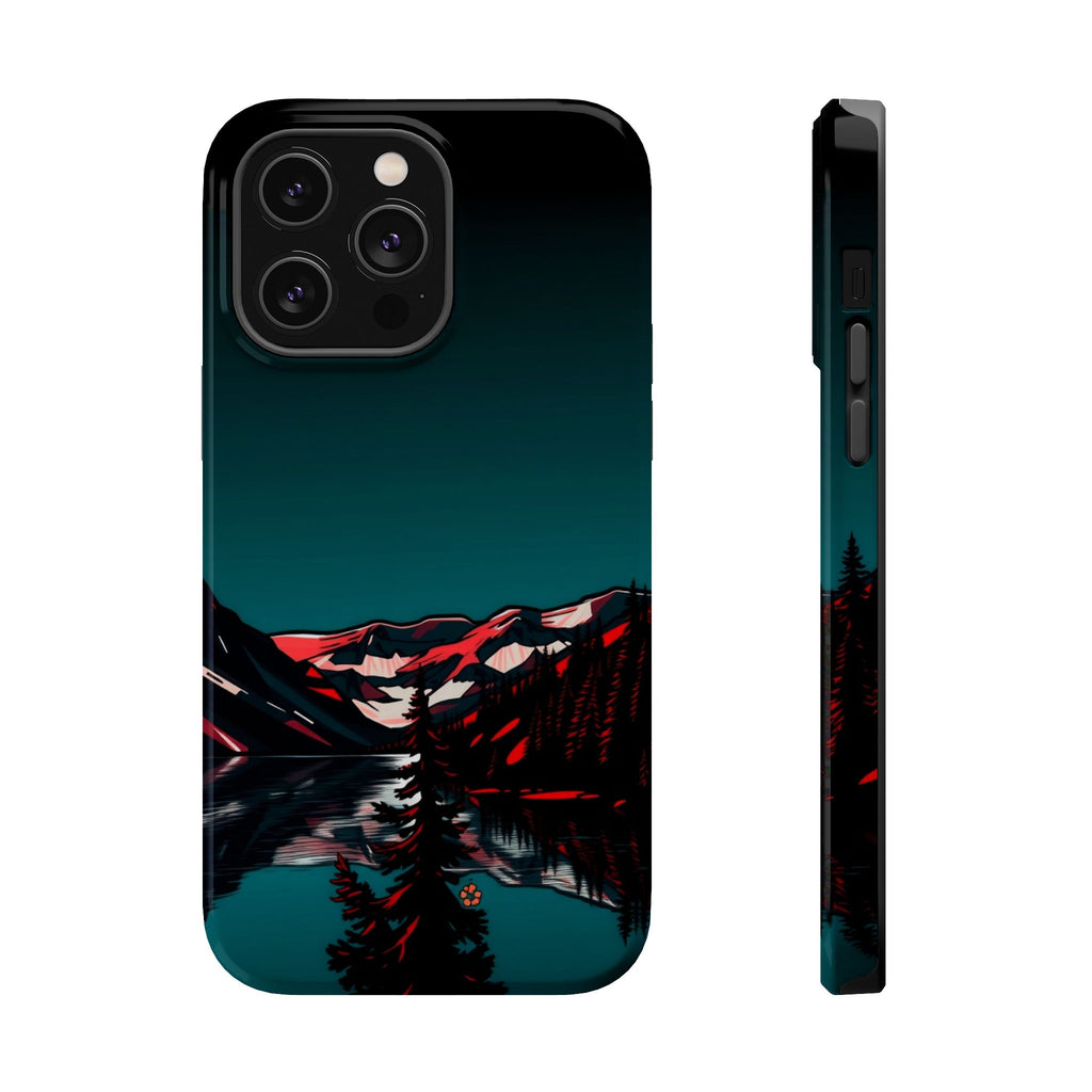 iPhone Black And Crimson Glacier Lake Slim Everyday Designer Case · iPhone Case