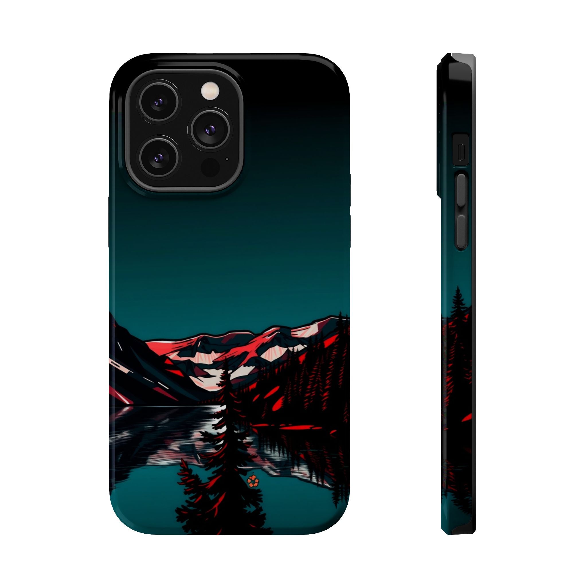 iPhone Black And Crimson Glacier Lake Slim Everyday Designer Case · iPhone Case