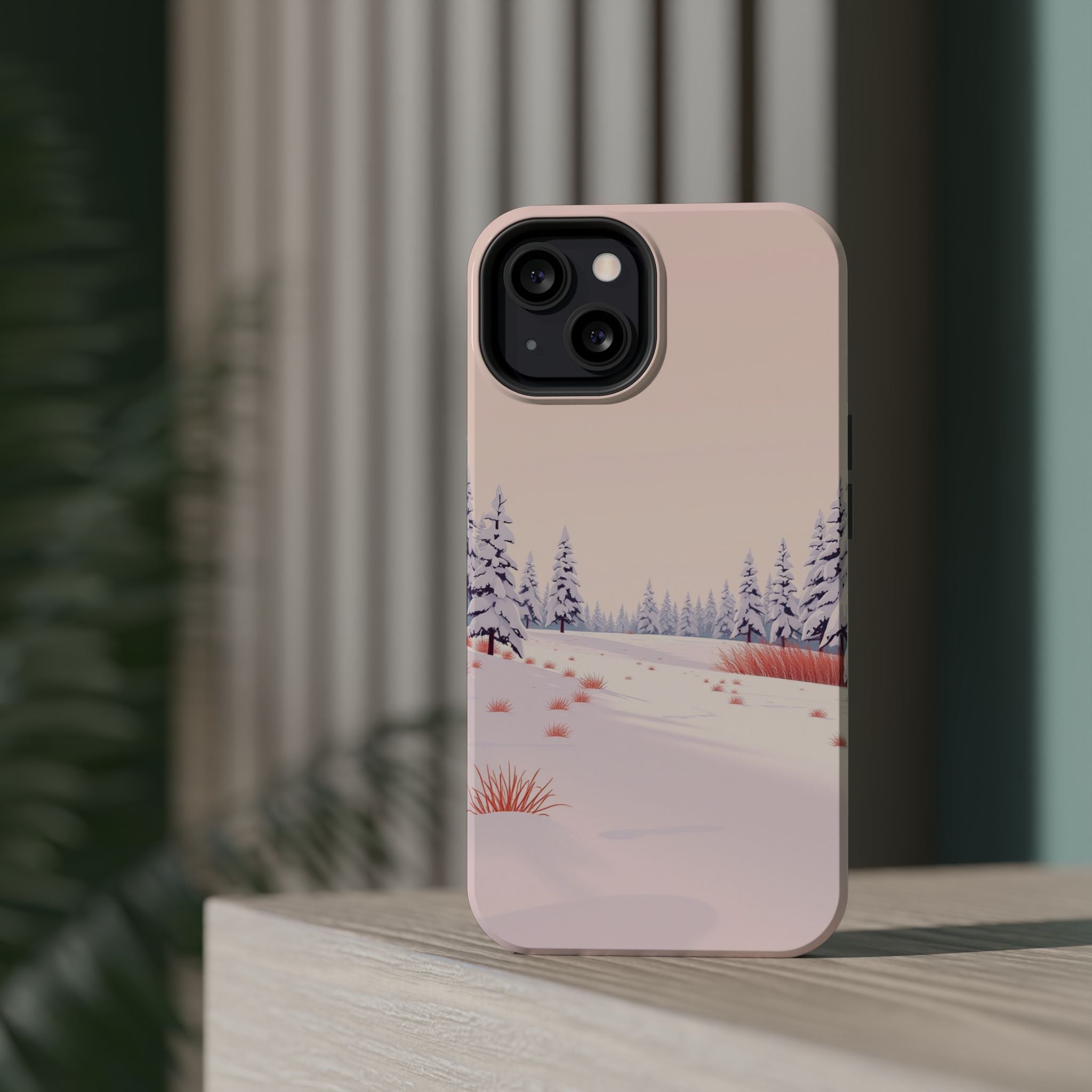 iPhone Snow Field Vintage Retro Poster Slim Everyday Designer Case · iPhone Case