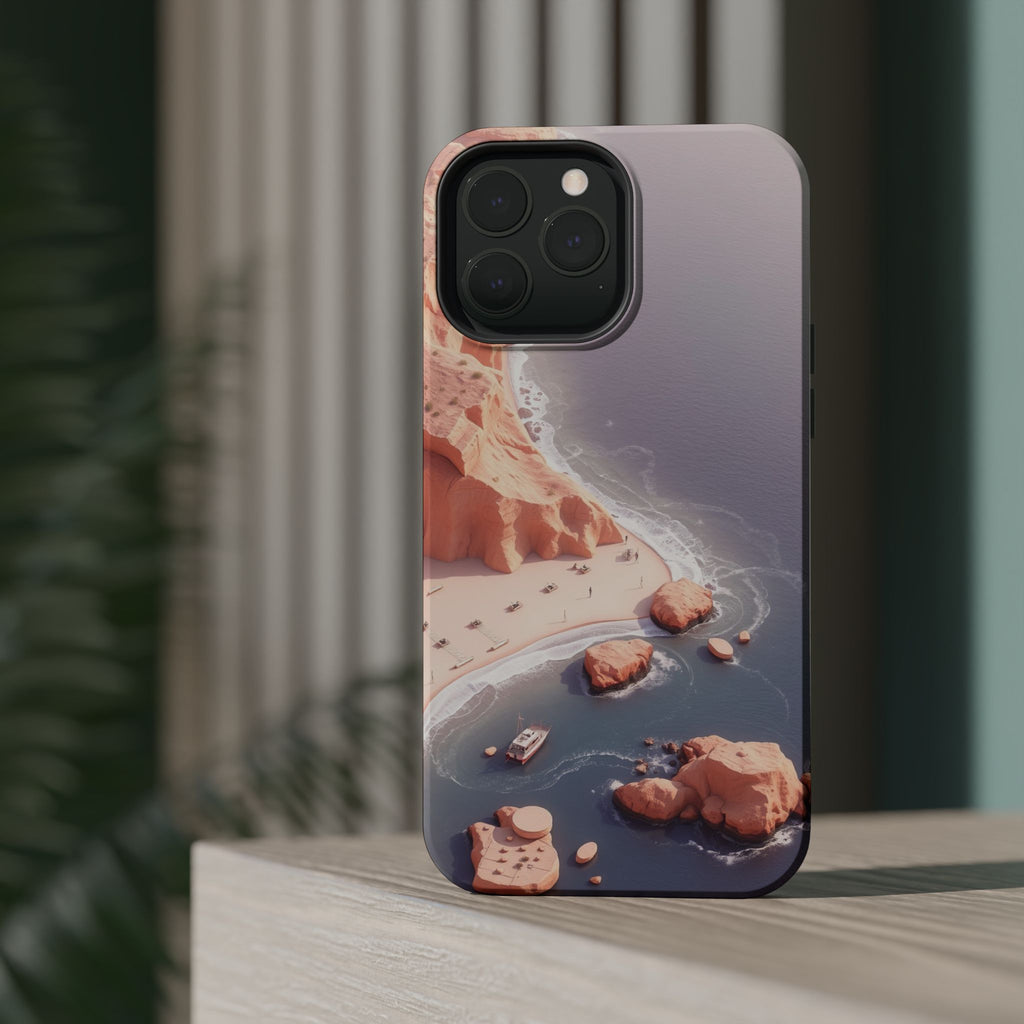 iPhone Rose Pink And Cream Shoreline Aerial Soft iPhone 17 Finish · iPhone Case