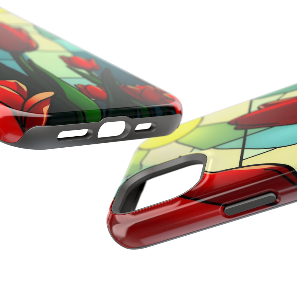 iPhone Tulip Row Stained Glass Slim Everyday Designer Case · iPhone Case