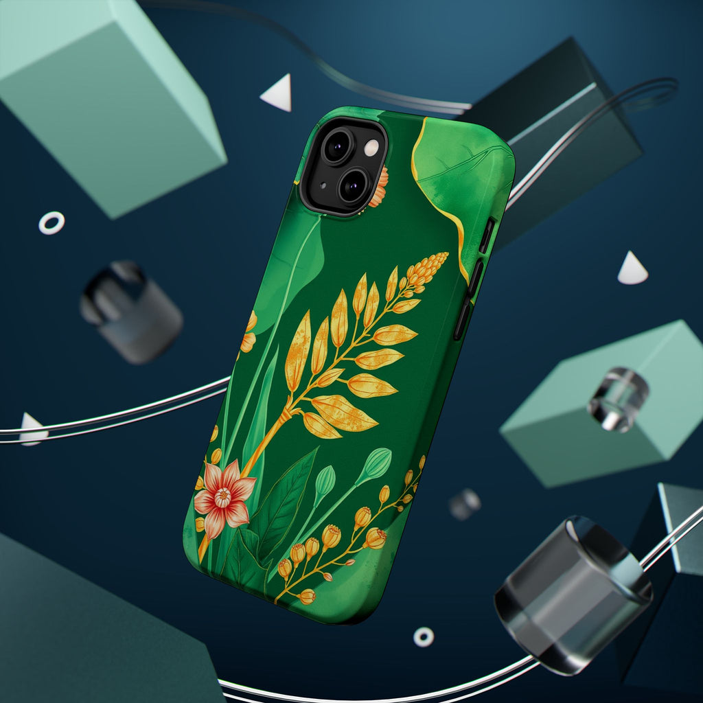 iPhone Emerald Green And Gold Botanical Illustration Ga Slim Snap Case · iPhone