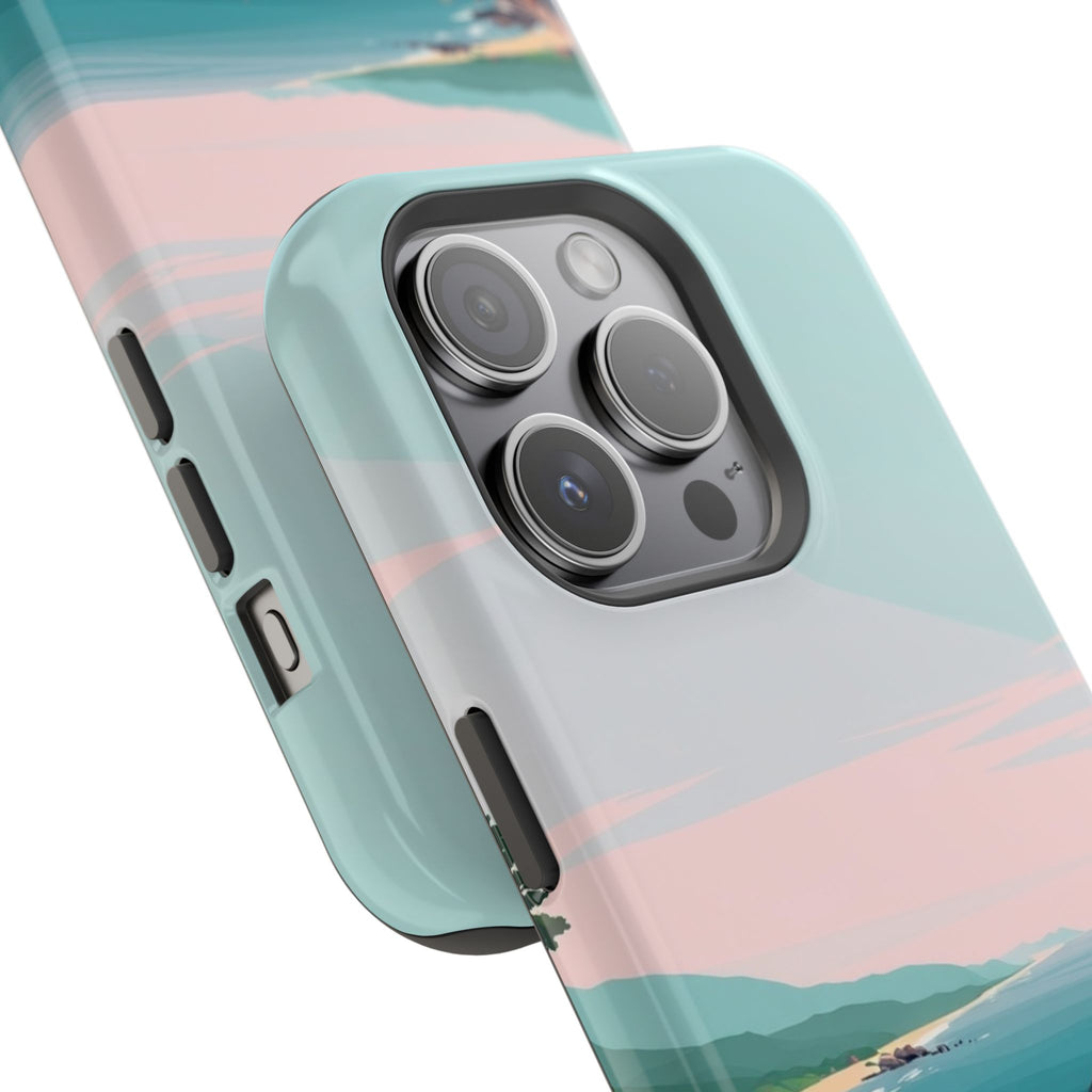 iPhone Mint And Blush Pebble Beach Bold Modern Everyday Snap Case · iPhone Case